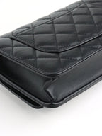 Chanel Black Aged Calfskin 2.55 Wallet On Chain