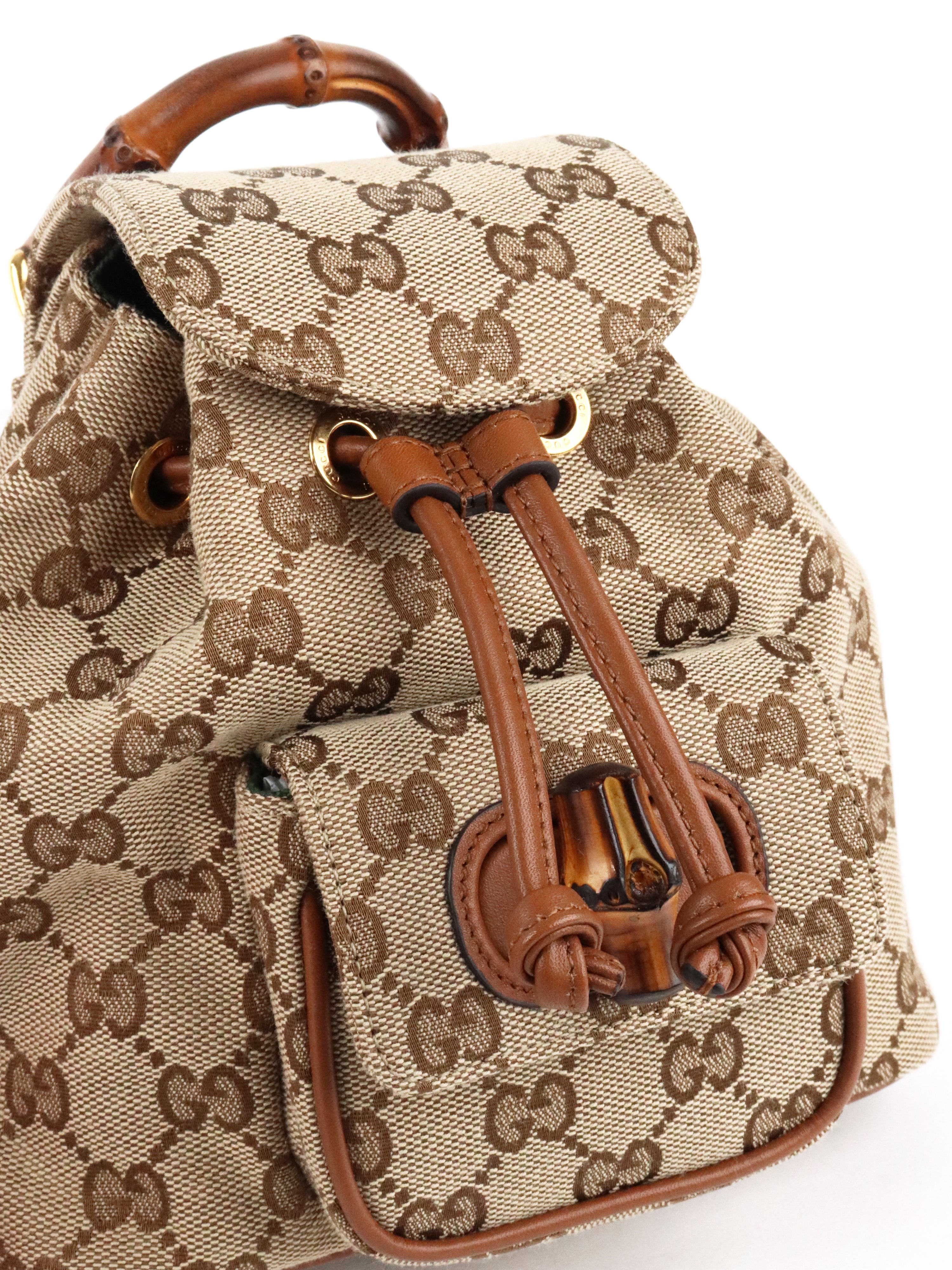 Gucci Bamboo GG Canvas Mini Backpack