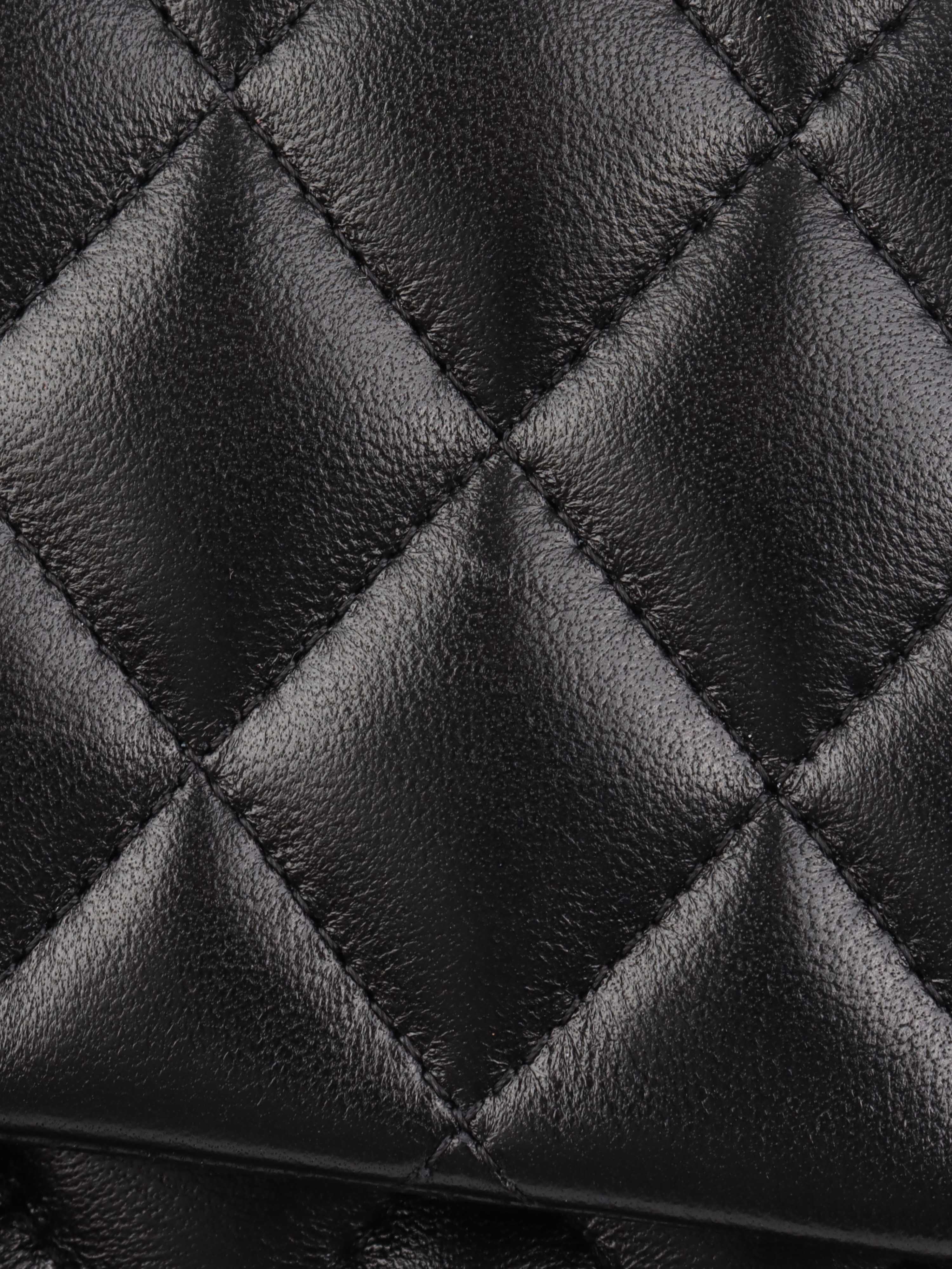 Chanel Black Medium Lambskin Classic Flap SHW.