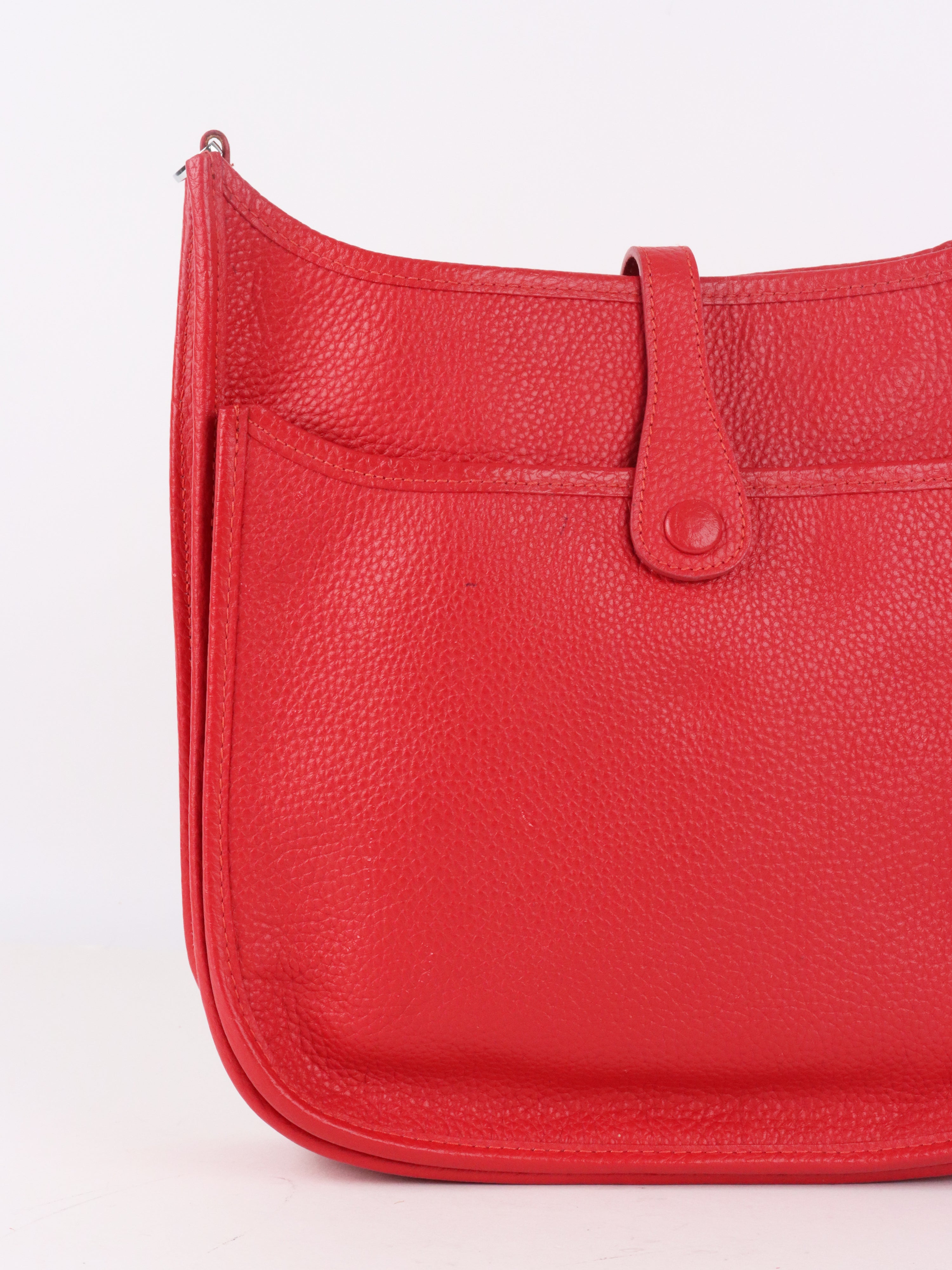 Hermes Taurillon Clemence Q5 Rouge Casaque Evelyne 29 Stamp Square J