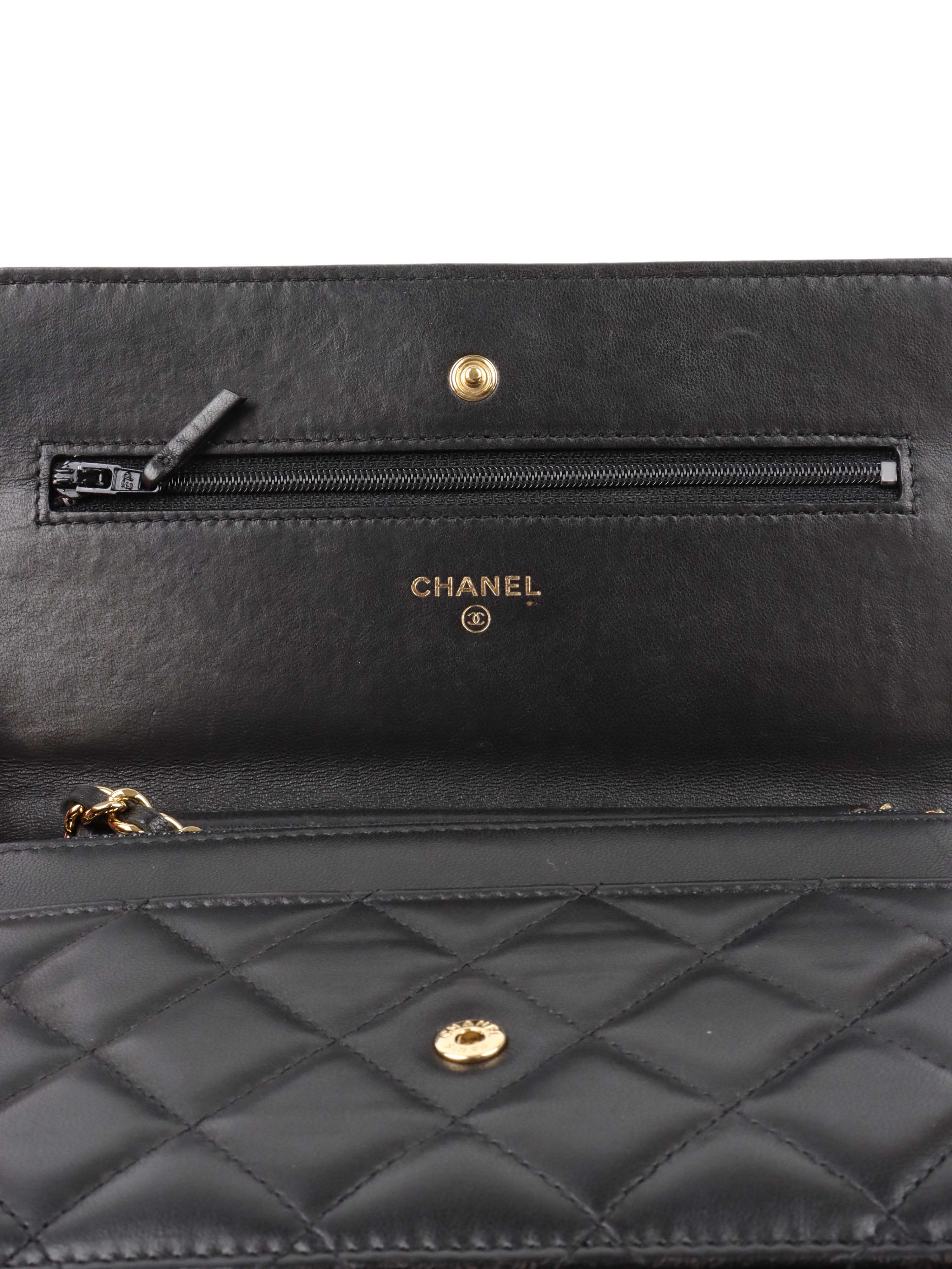 Chanel Black Lambskin Wallet on Chain GHW.