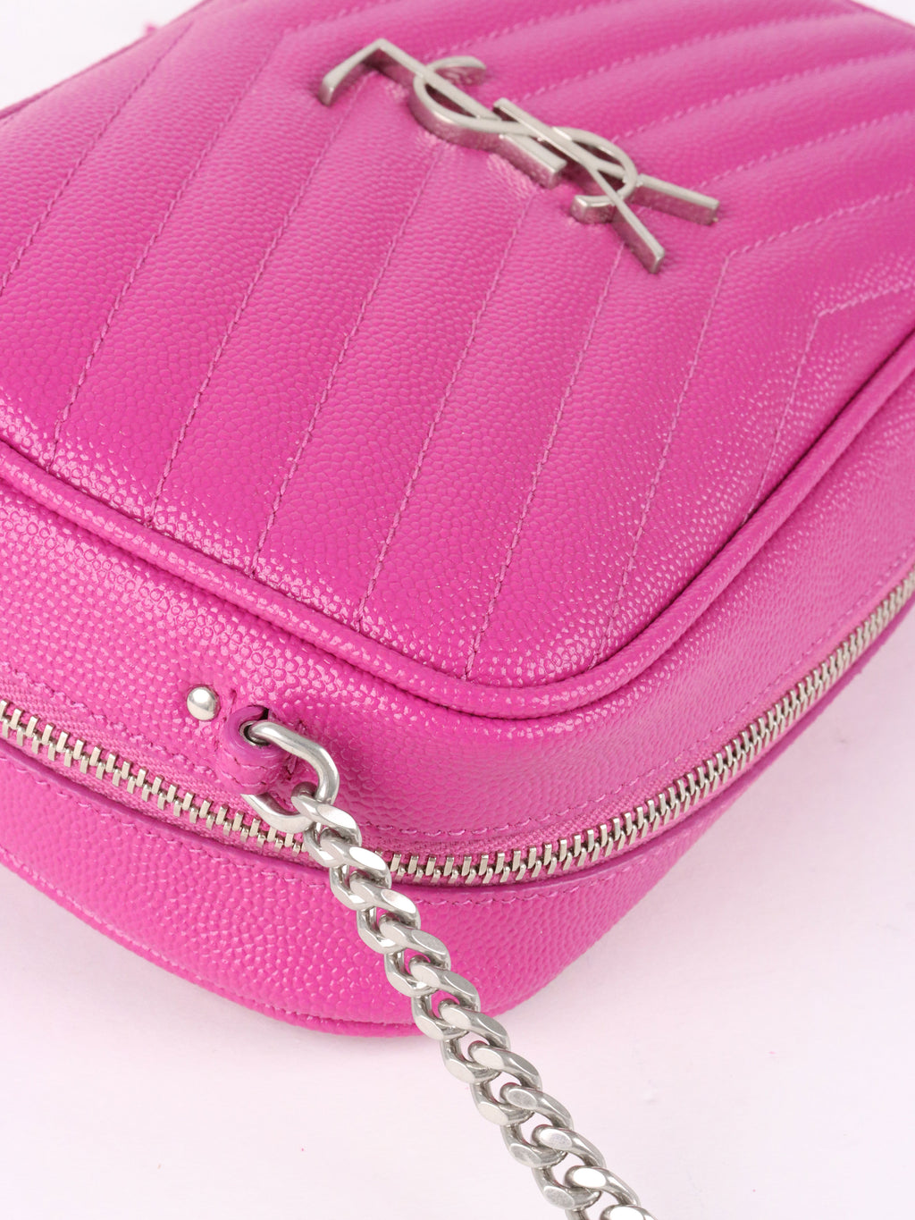 Saint Laurent Bright Pink Lou Mini Camera Bag