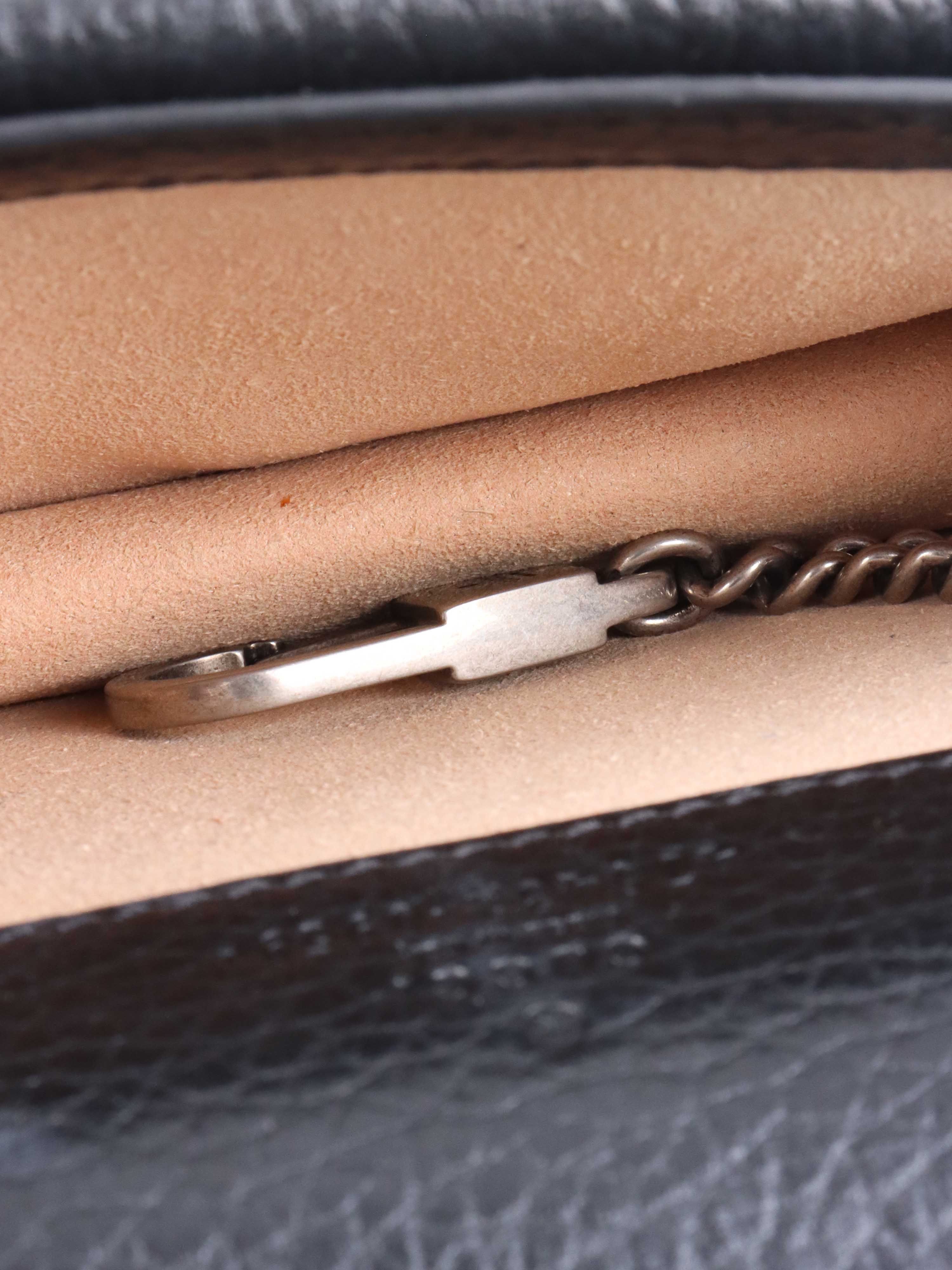 Gucci Black Super Mini Dionysus Bag.