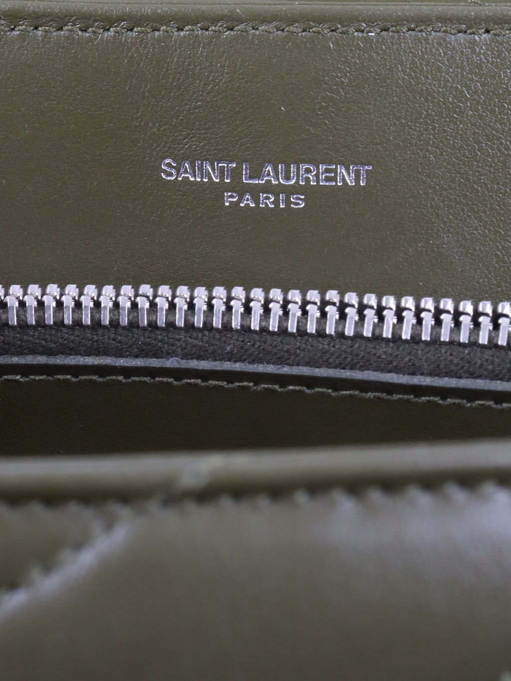 Saint Laurent Khaki Medium Loulou Bag.