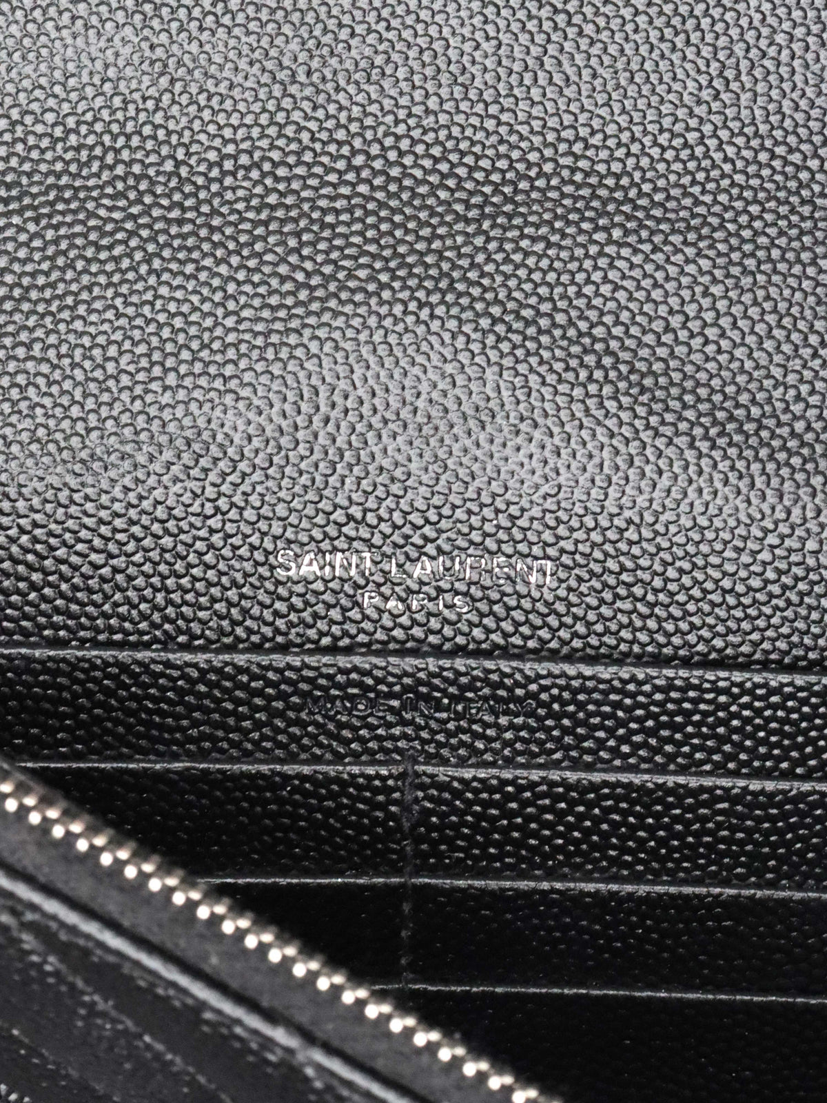 Saint Laurent Black Cassandre Envelope Chain Wallet