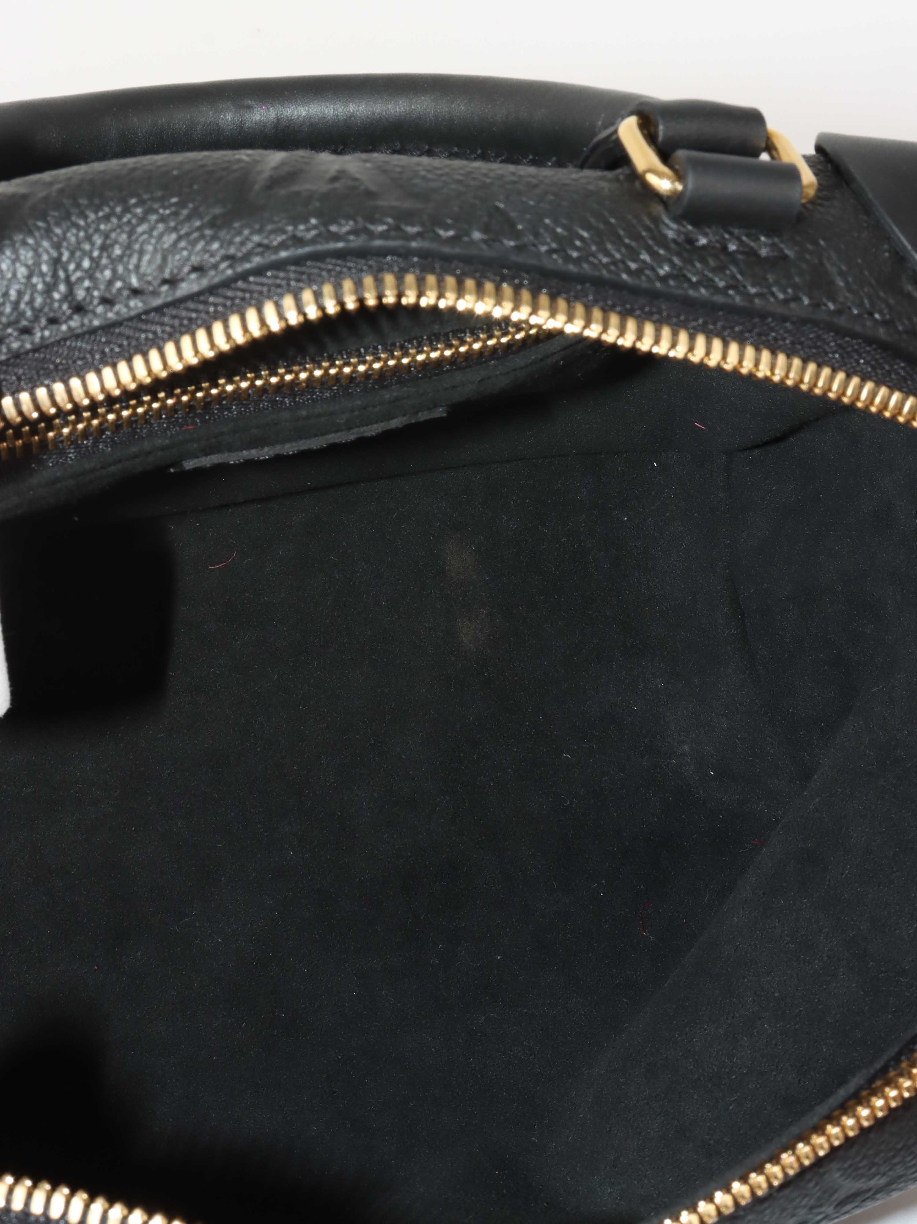 Louis Vuitton Black Monogram Empreinte Petite Malle Souple Bag.