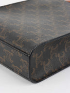 Celine Mini Vertical Cabas in Triomphe Canvas with Celine Print.