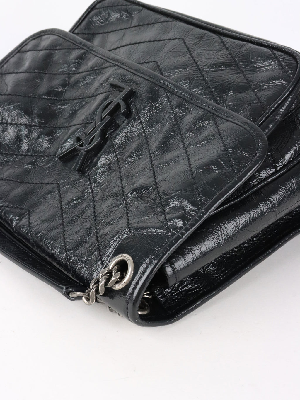 Saint Laurent Black Vintage Leather Medium Niki Bag