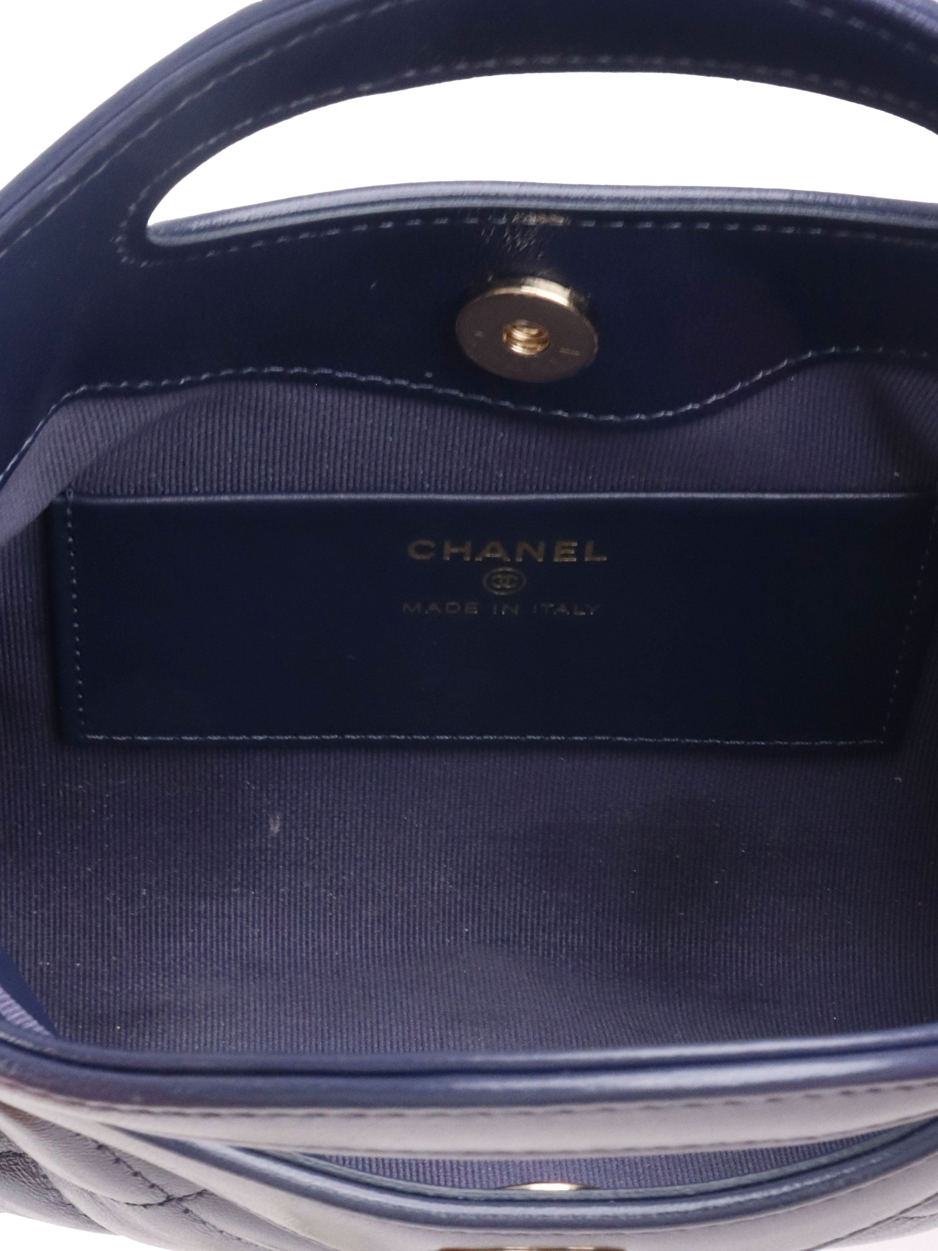 Chanel Nano 31 Navy Quilted Lambskin Bag LGHW.