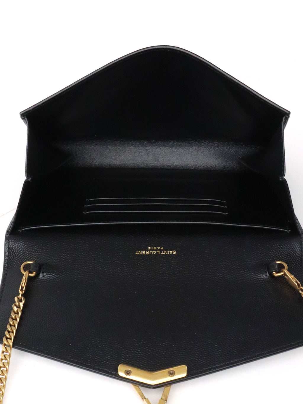 Saint Laurent Black Cassandra Wallet on Chain