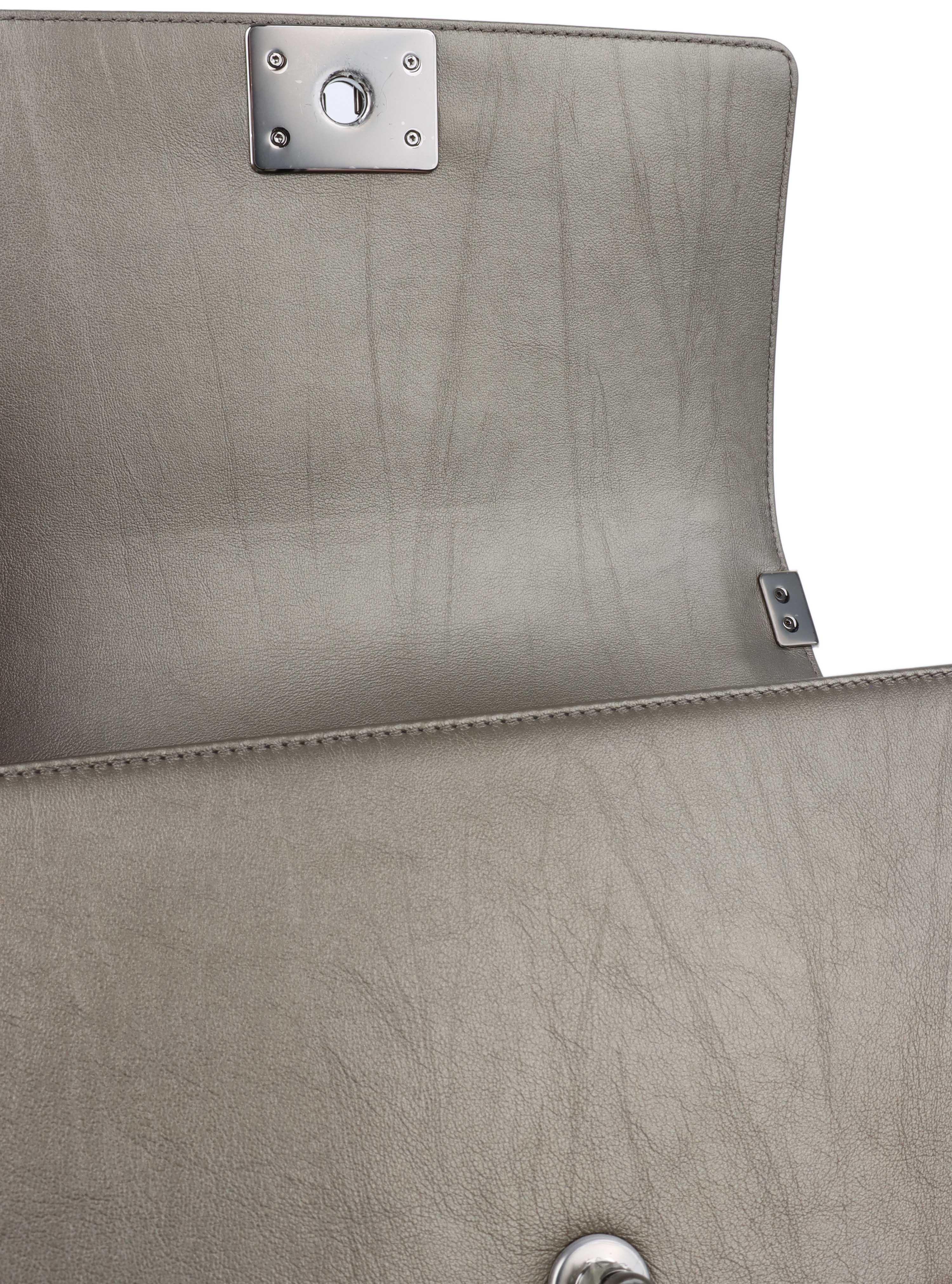 Chanel Medium Chevron Metallic Crumpled Calfskin Boy Bag.