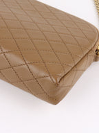 Saint Laurent Brown Gaby Quilted Chain Pouch