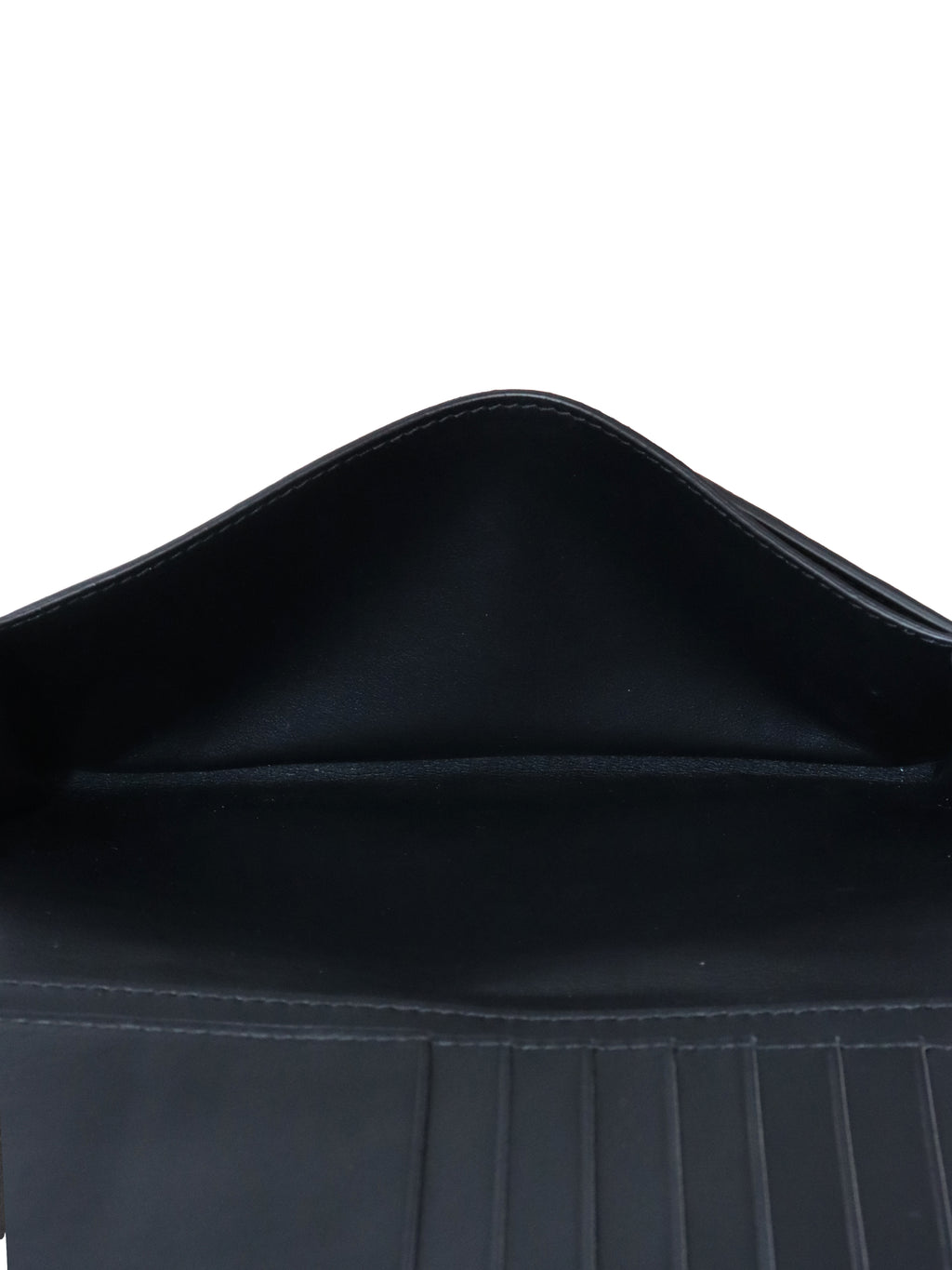 Bottega Veneta Black & Green Long Flap Cassette Wallet