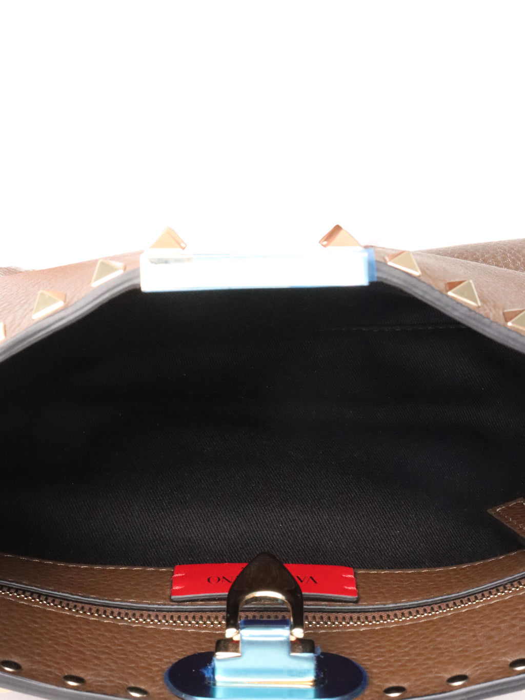 Valentino Brown Rockstud Hobo Bag