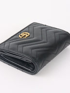 Gucci Black GG Marmont Card Case Wallet