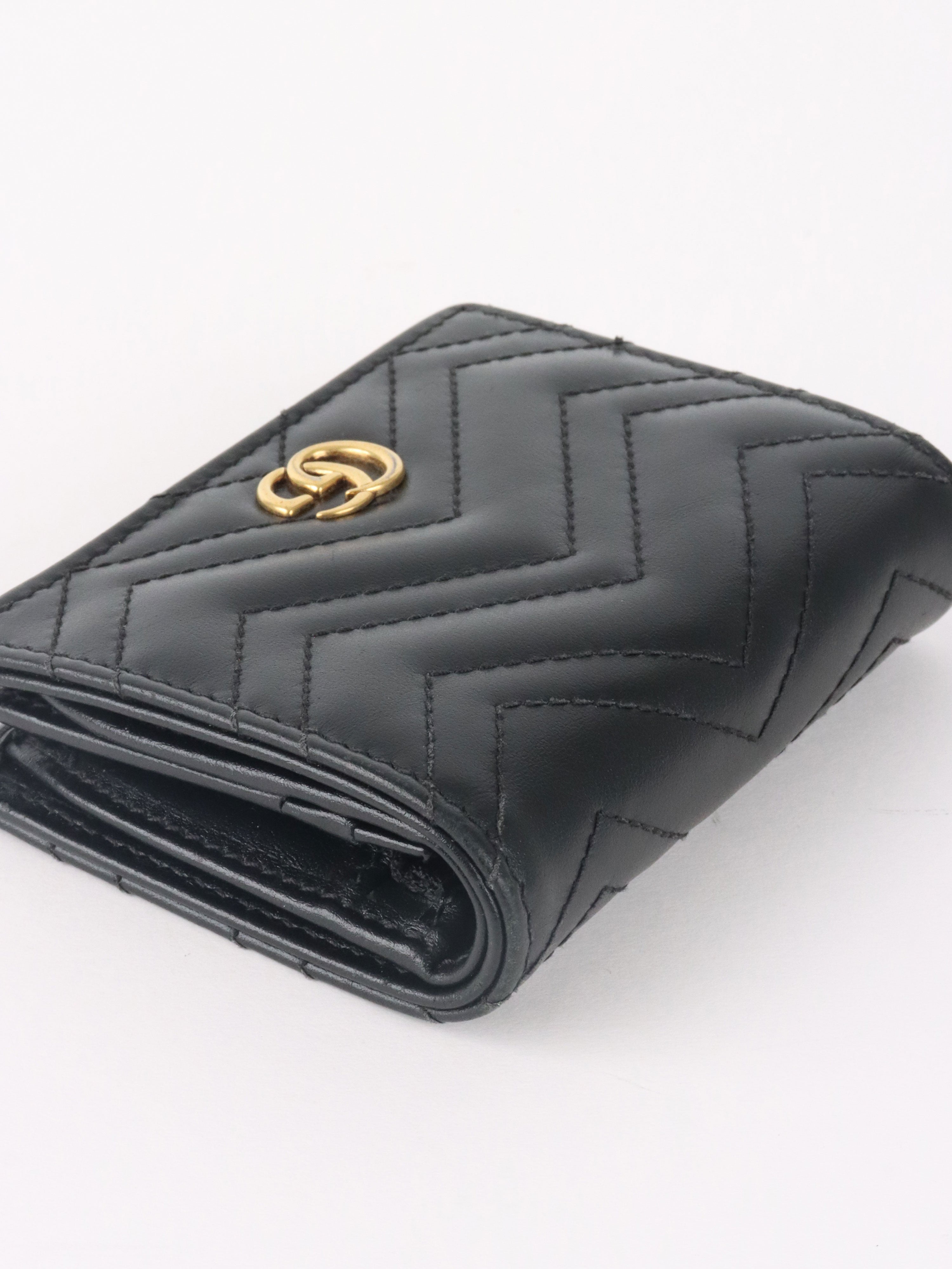 Gucci Black GG Marmont Card Case Wallet