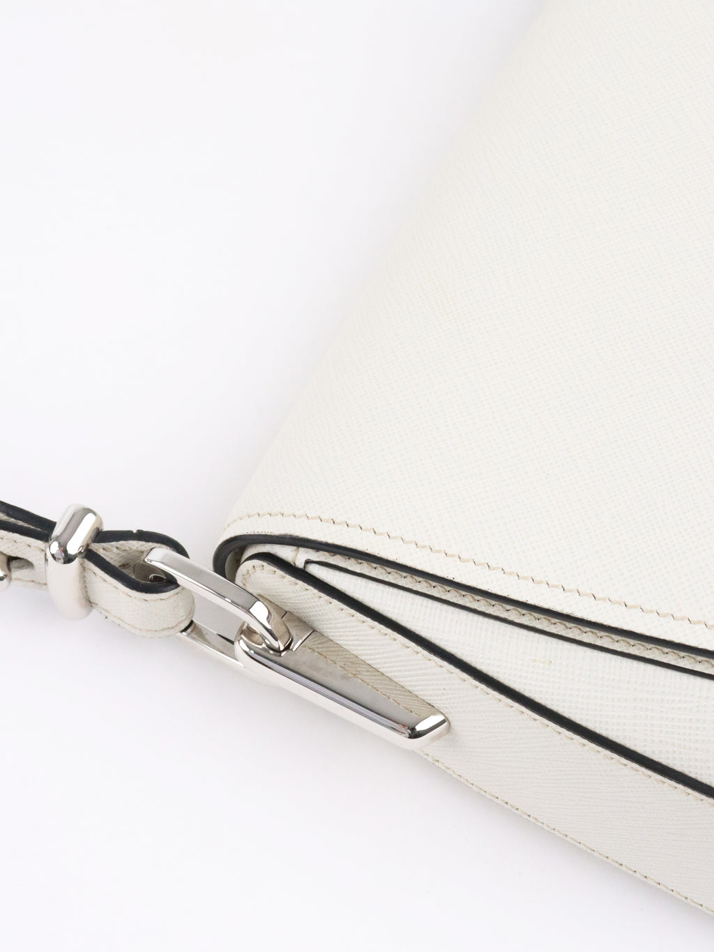 Prada White Saffiano Crossbody Bag