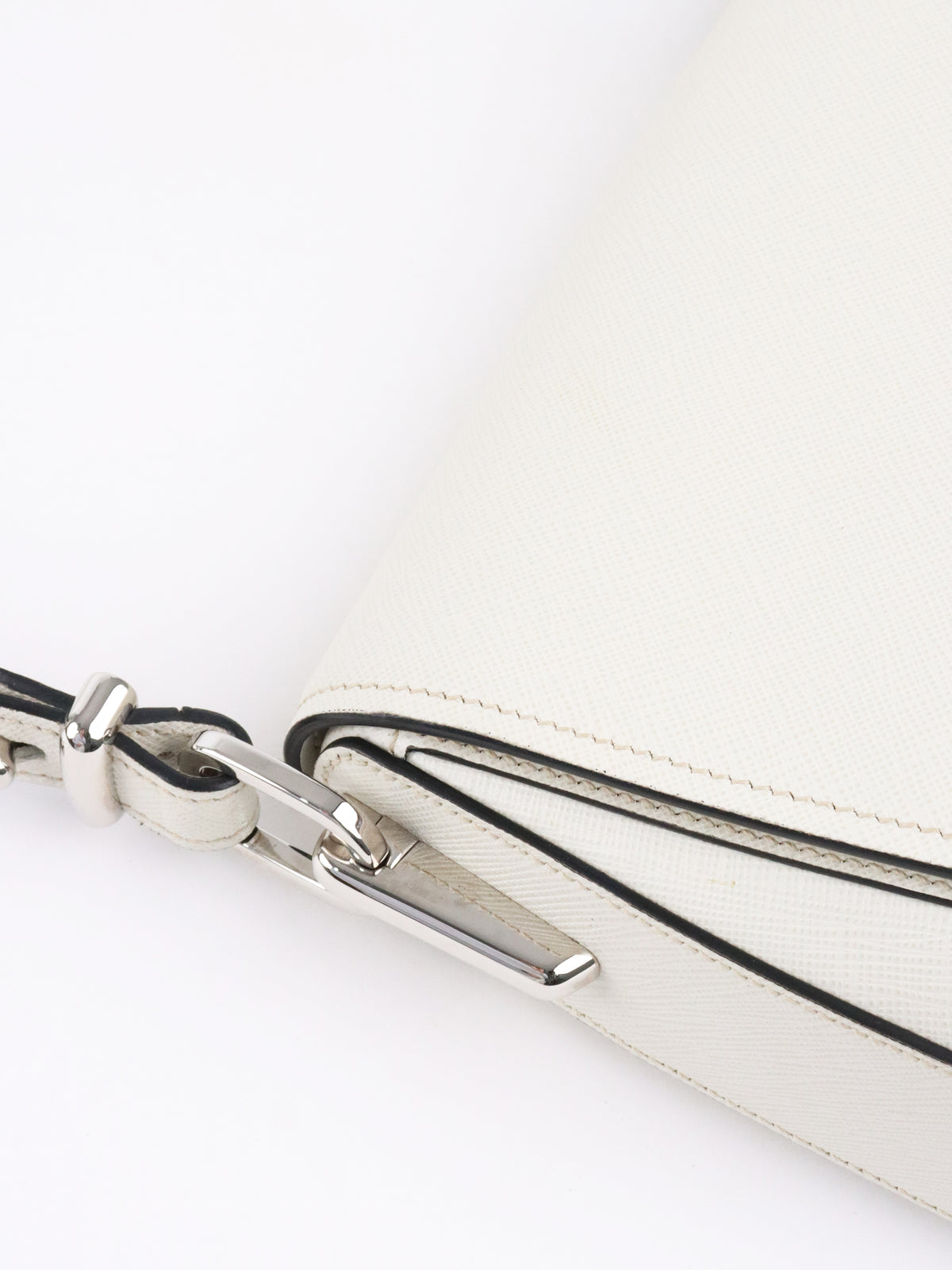 Prada White Saffiano Crossbody Bag