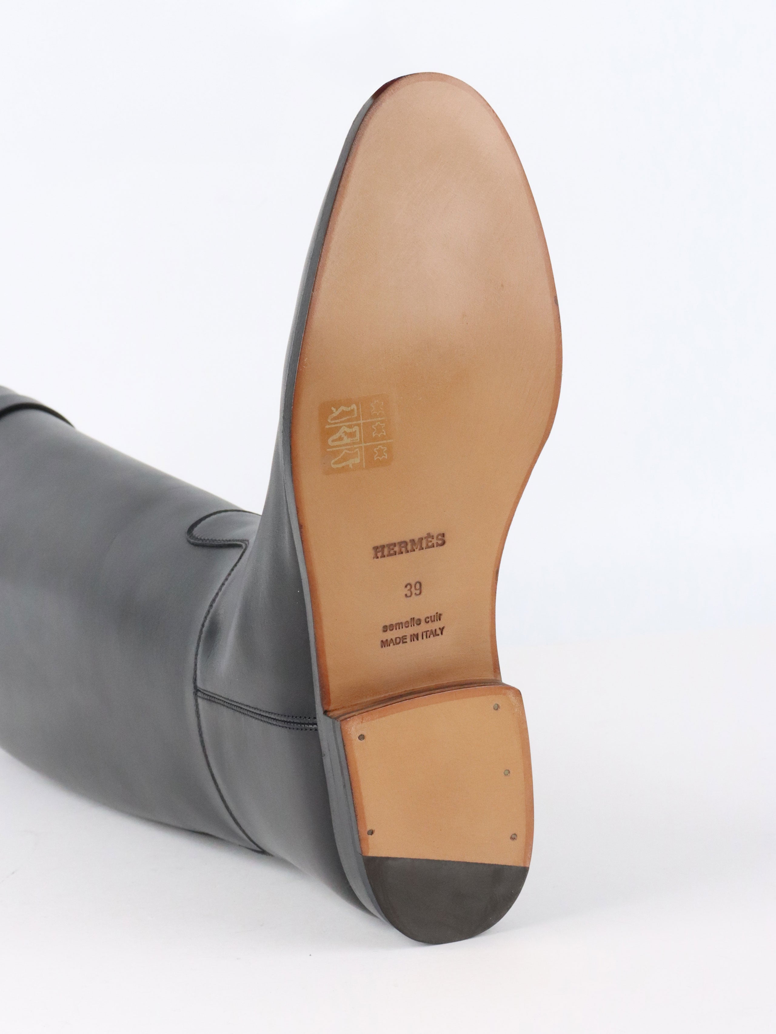 Hermes Noir Jumping Boots size 39 PHW
