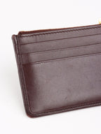 Miu Miu Dark Brown Matelassé Leather Zip Card Holder