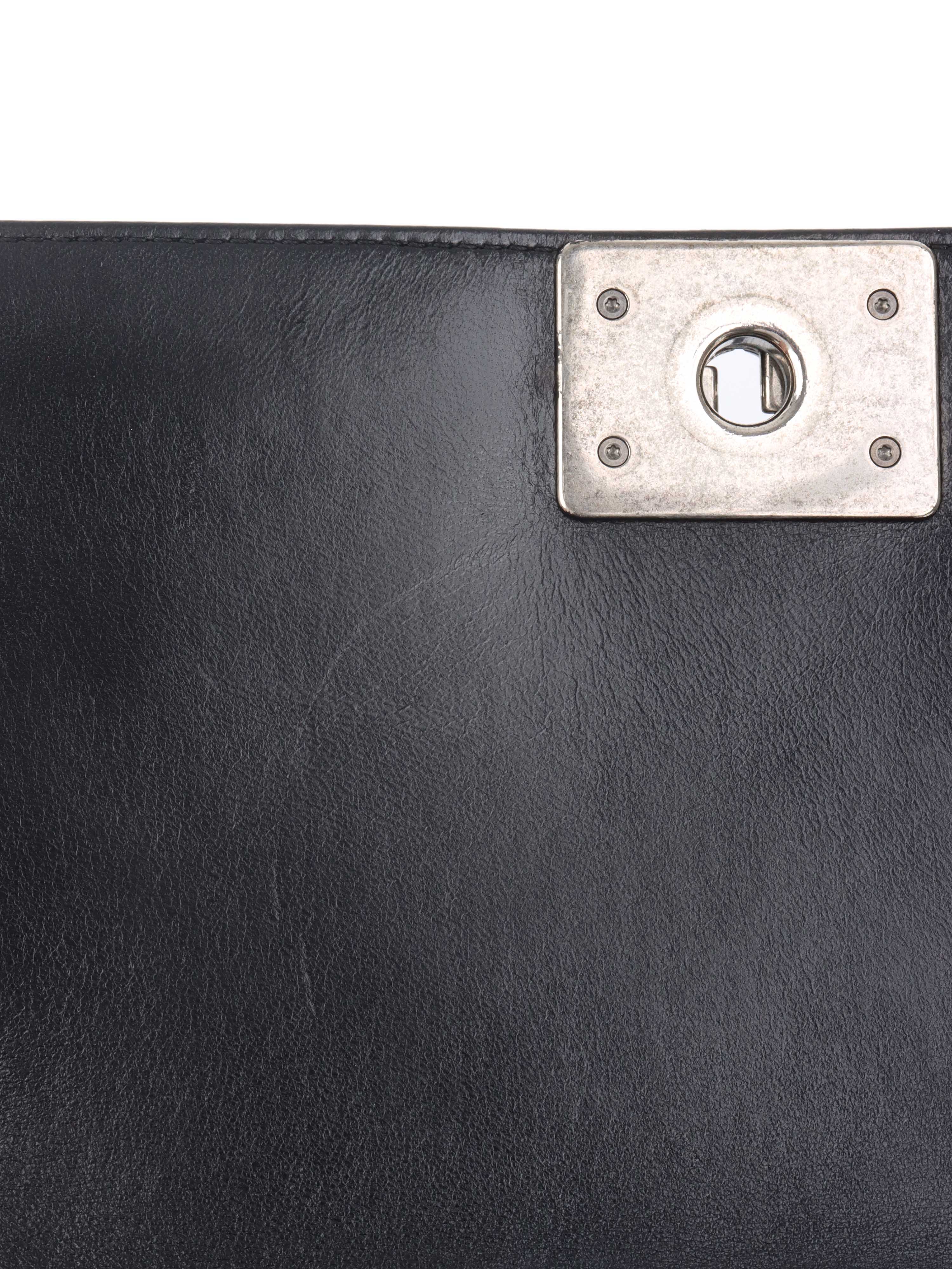Chanel Black Medium Lambskin Boy Bag.