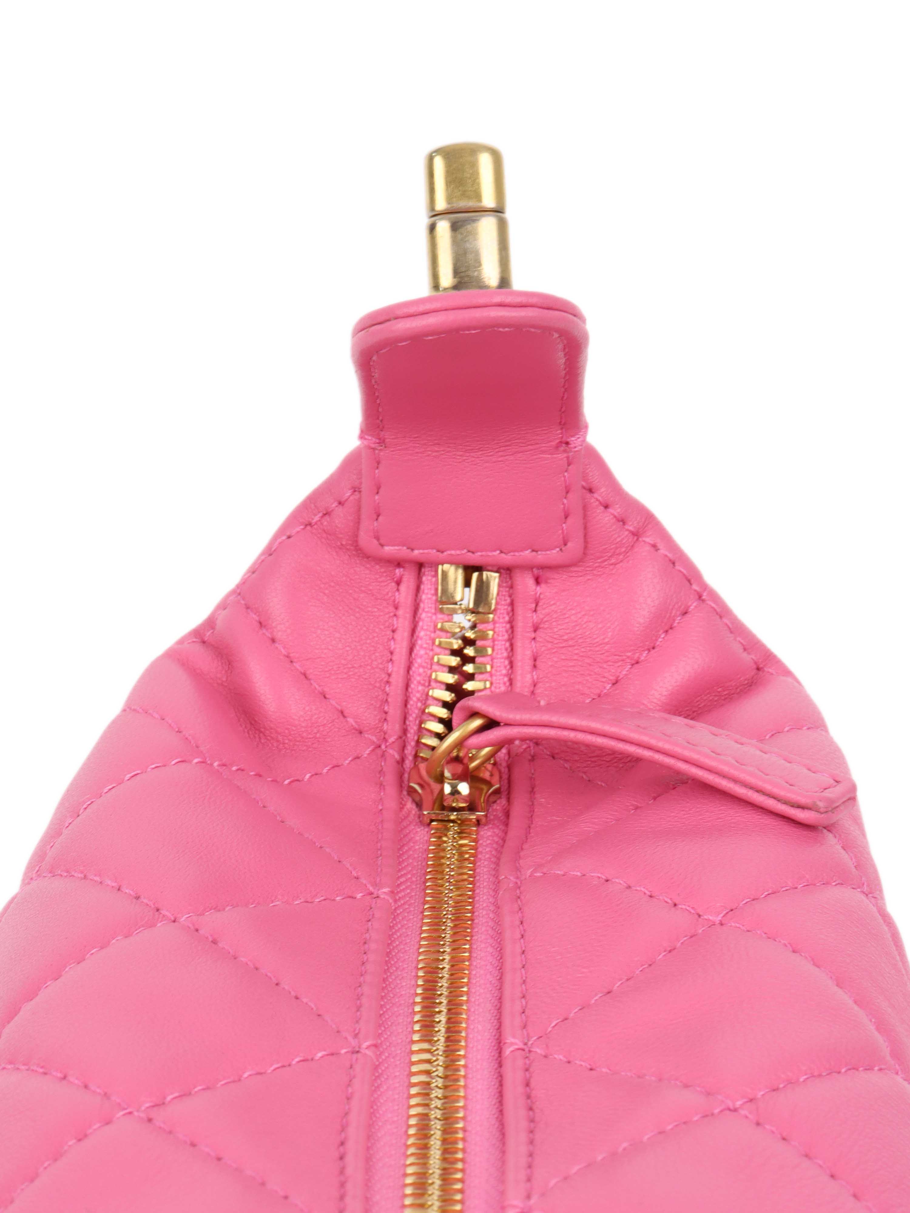 Chanel 20S Small Quilted Hobo bag Lambskin Pink GHW.