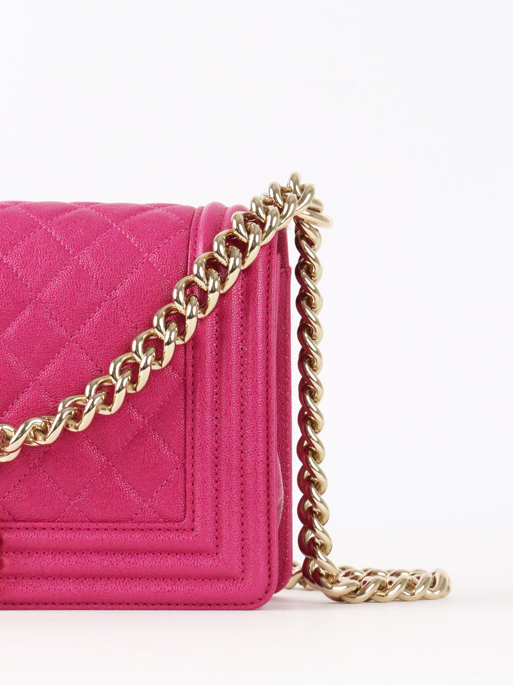 Chanel Berry Pink Medium Caviar Boy Bag LGHW