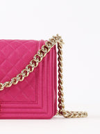 Chanel Berry Pink Medium Caviar Boy Bag LGHW