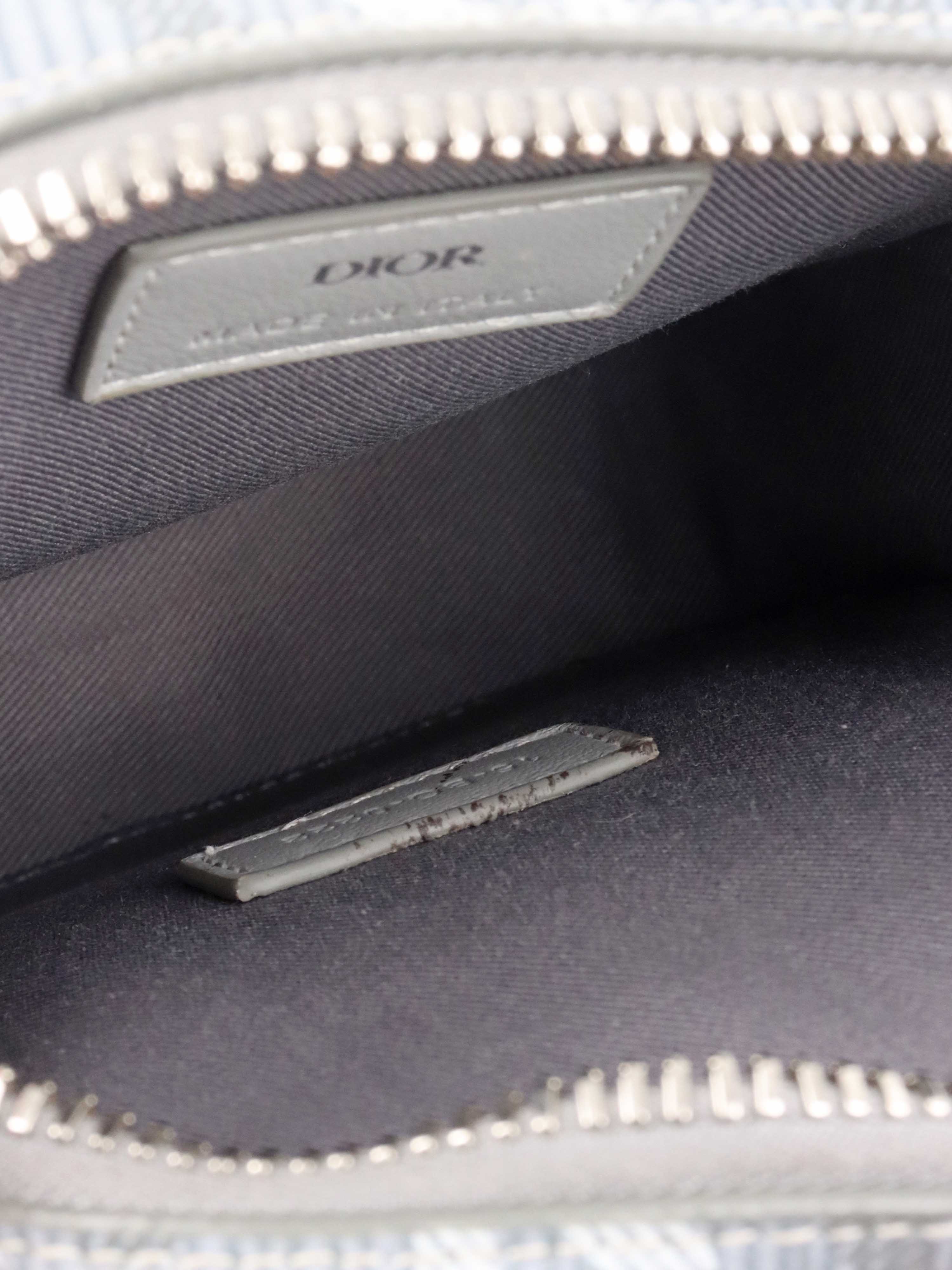Dior Silver 'Hit The Road' Vertical Crossbody Pouch.
