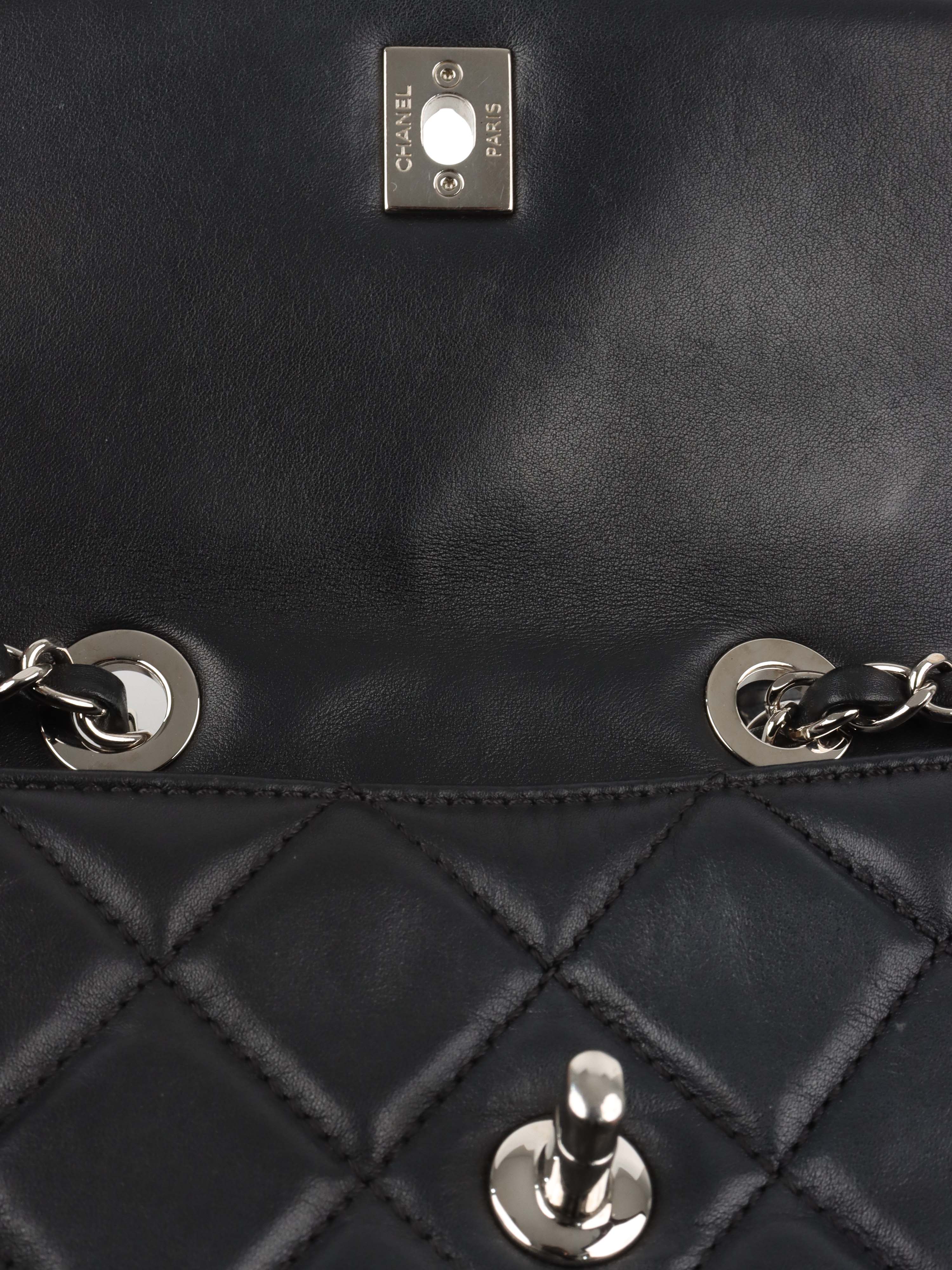 Chanel Black Quilted Lambskin & Caviar CC Flap Bag SHW.