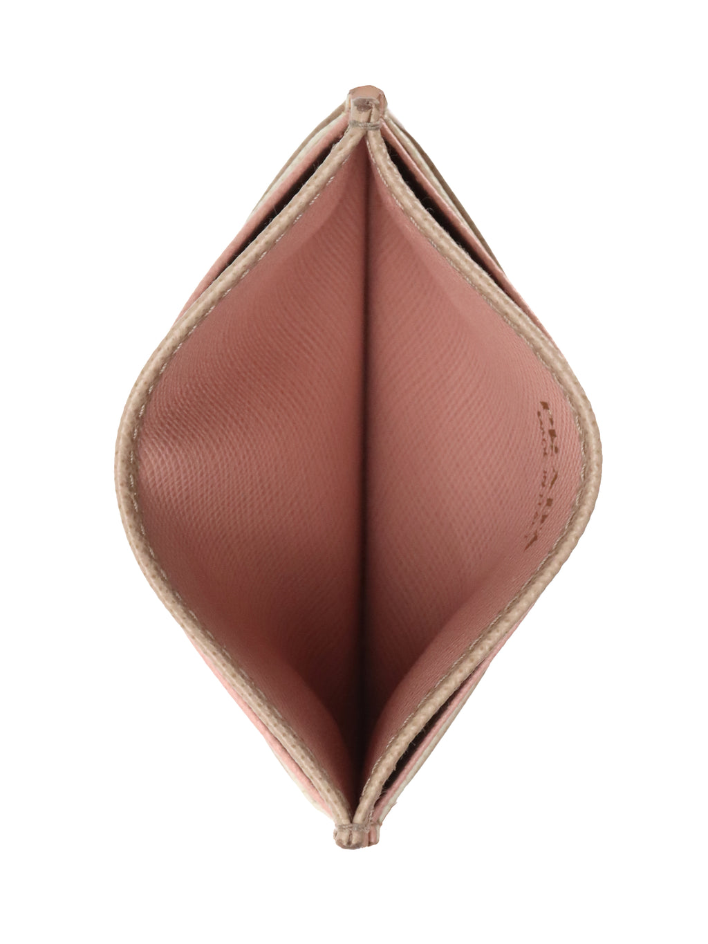 Prada Saffiano Leather Beige/ Pink Card Holder