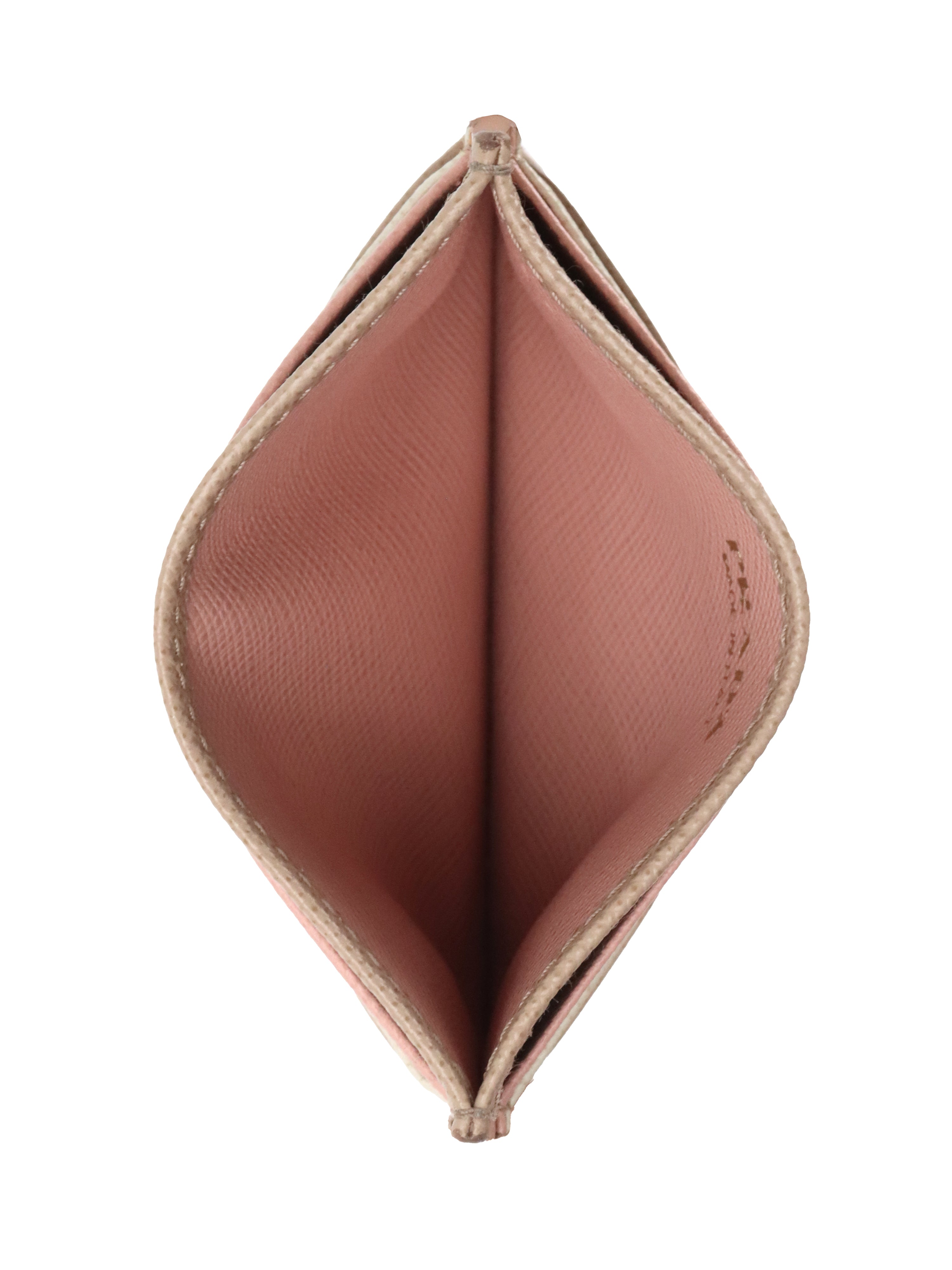 Prada Saffiano Leather Beige/ Pink Card Holder