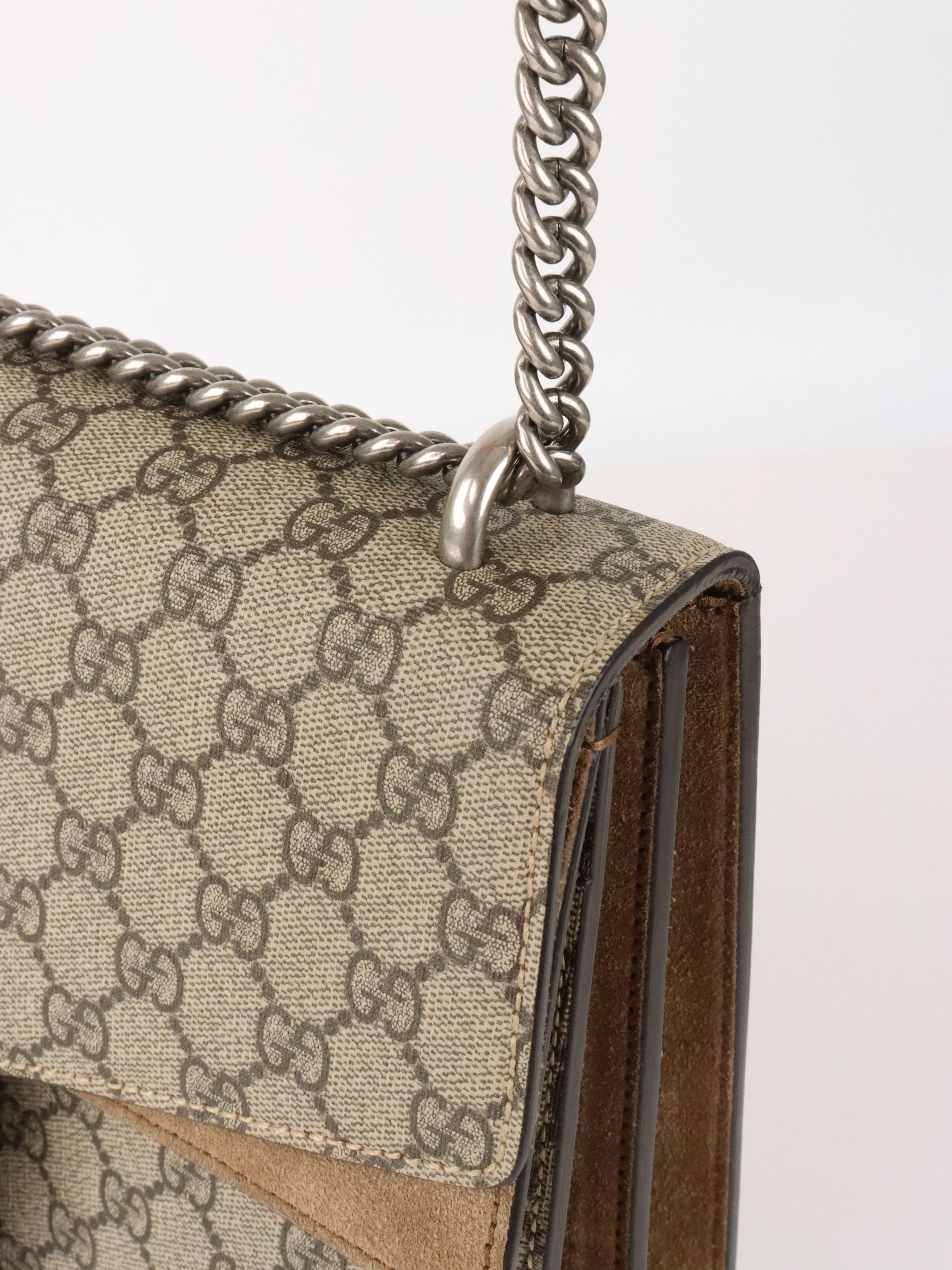 Gucci Ebony Medium GG Supreme Dionysus Shoulder Bag