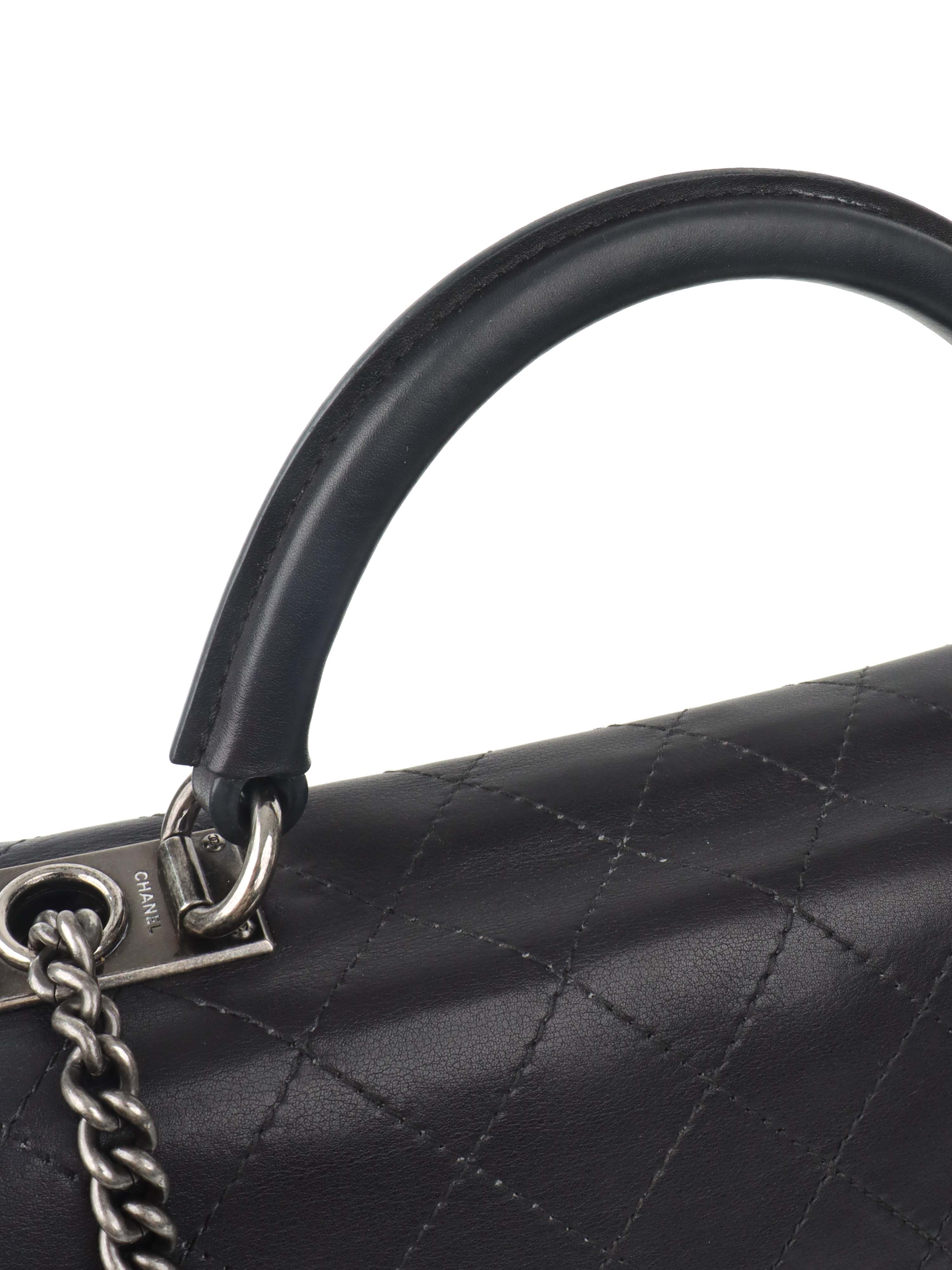 Chanel Black Lambskin 2016 Two - Way Bag SHW.