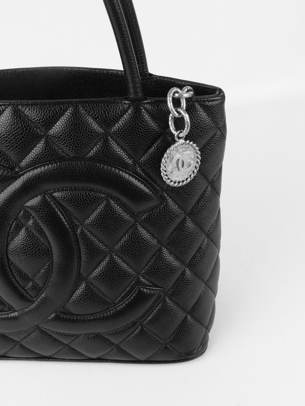 Chanel Black Caviar Vintage Medallion Tote