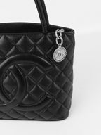 Chanel Black Caviar Vintage Medallion Tote