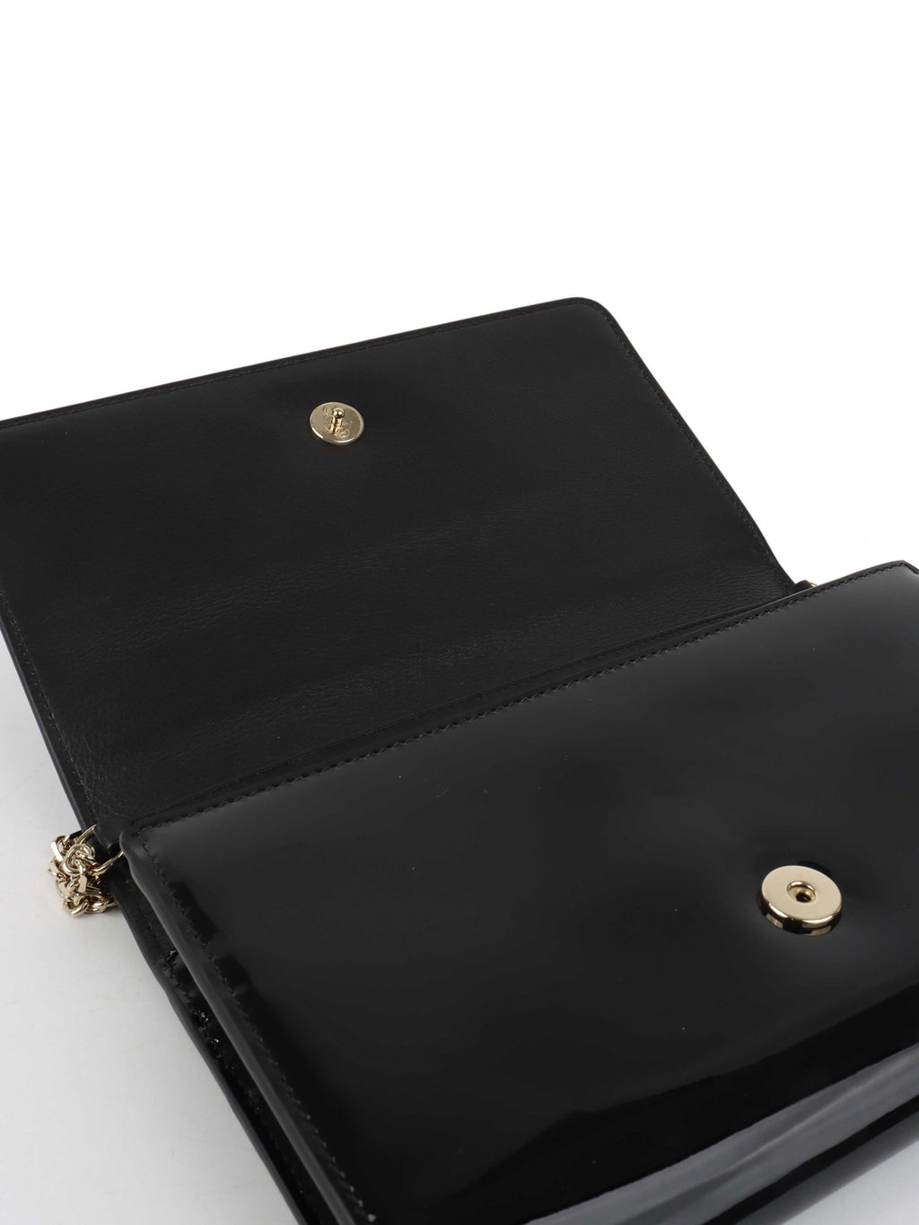 Dior Black Patent Leather 30 Montaigne Chain Clutch.