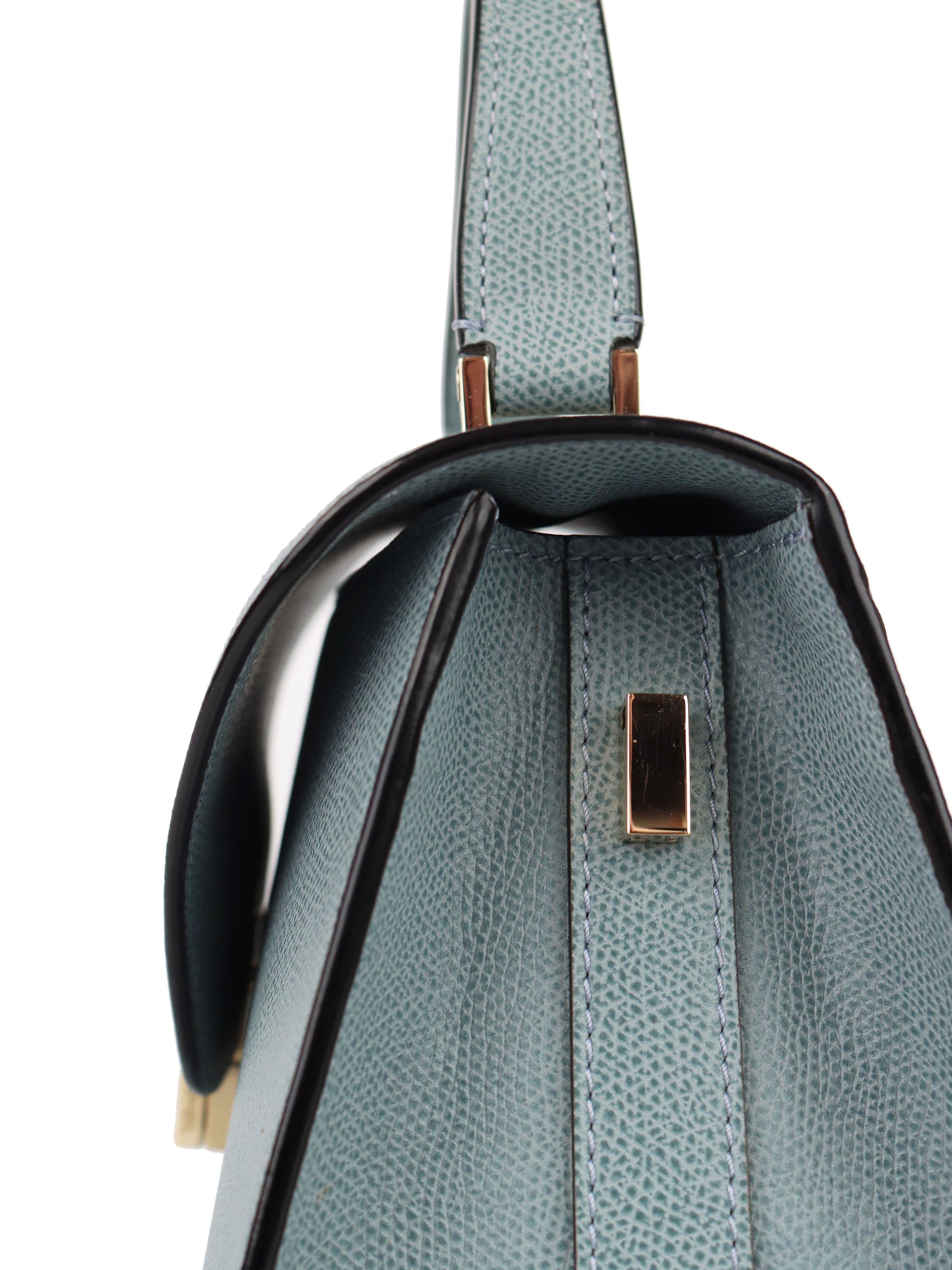 Valextra Iside Top Handle Mini Bag Smokey Blue *