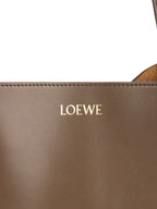 Loewe Large Dark Brown Puzzle Panelled Leather Tote Bag
