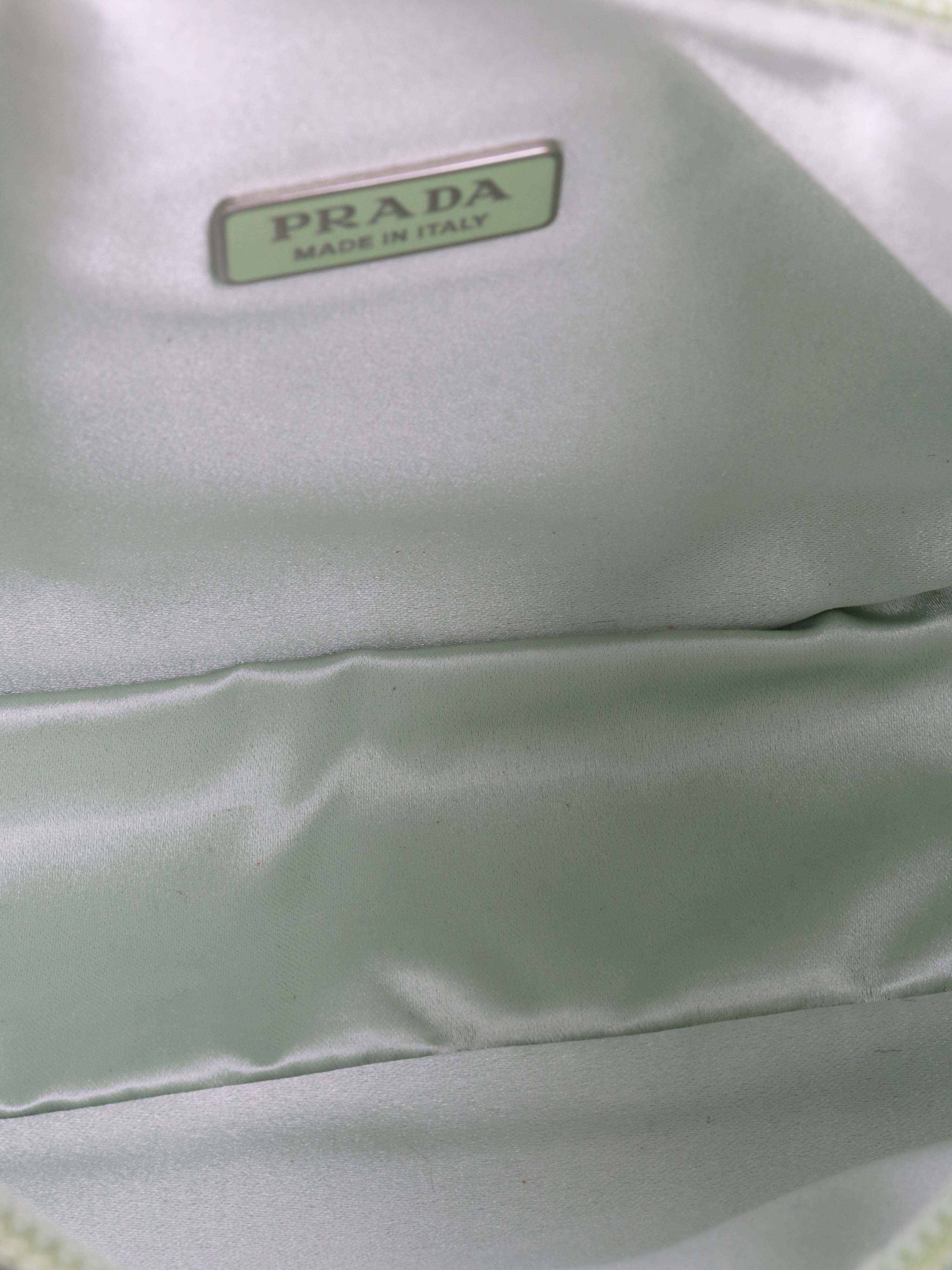 Prada Mint Green Crystal Re-Edition 2000 Shoulder Bag.