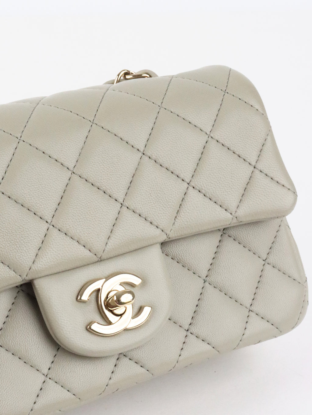 Chanel Light Grey Mini Classic Flap Bag
