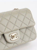 Chanel Light Grey Mini Classic Flap Bag