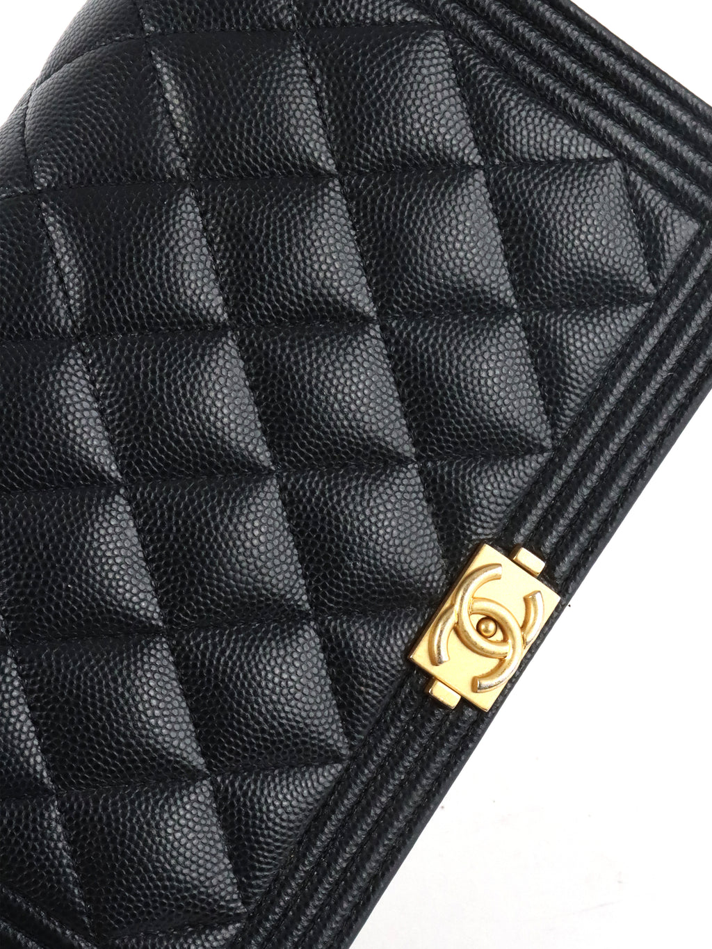 Chanel Black Caviar Boy Wallet On Chain GHW