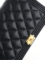 Chanel Black Caviar Boy Wallet On Chain GHW