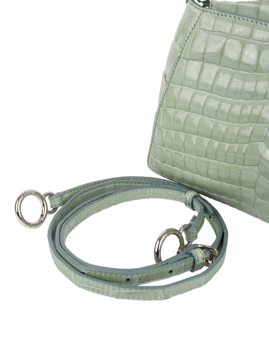 Fendi Peekaboo Crocodile Mini Mint Green