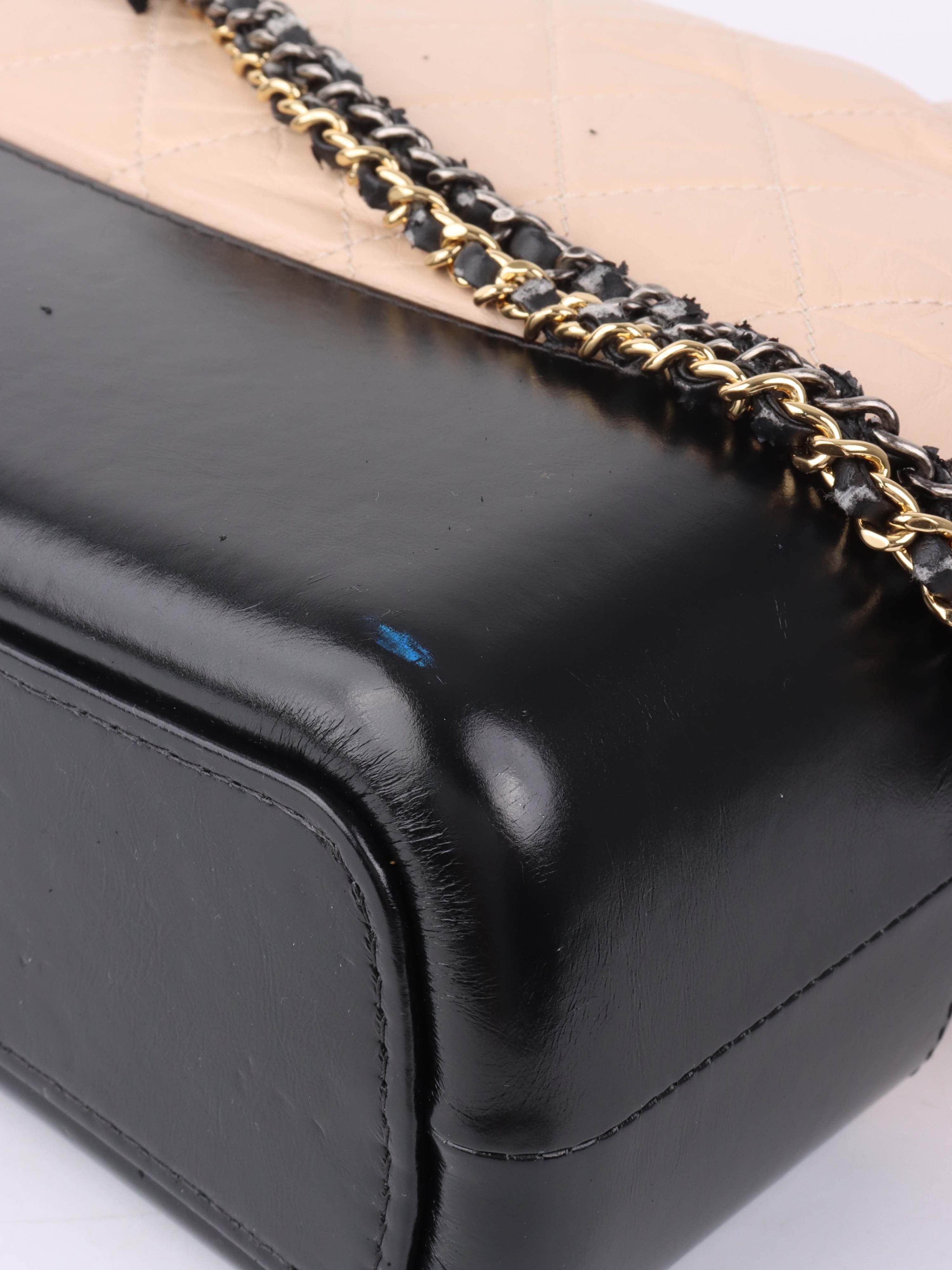 Chanel Large Gabrielle Black and Beige Shoulder Bag.