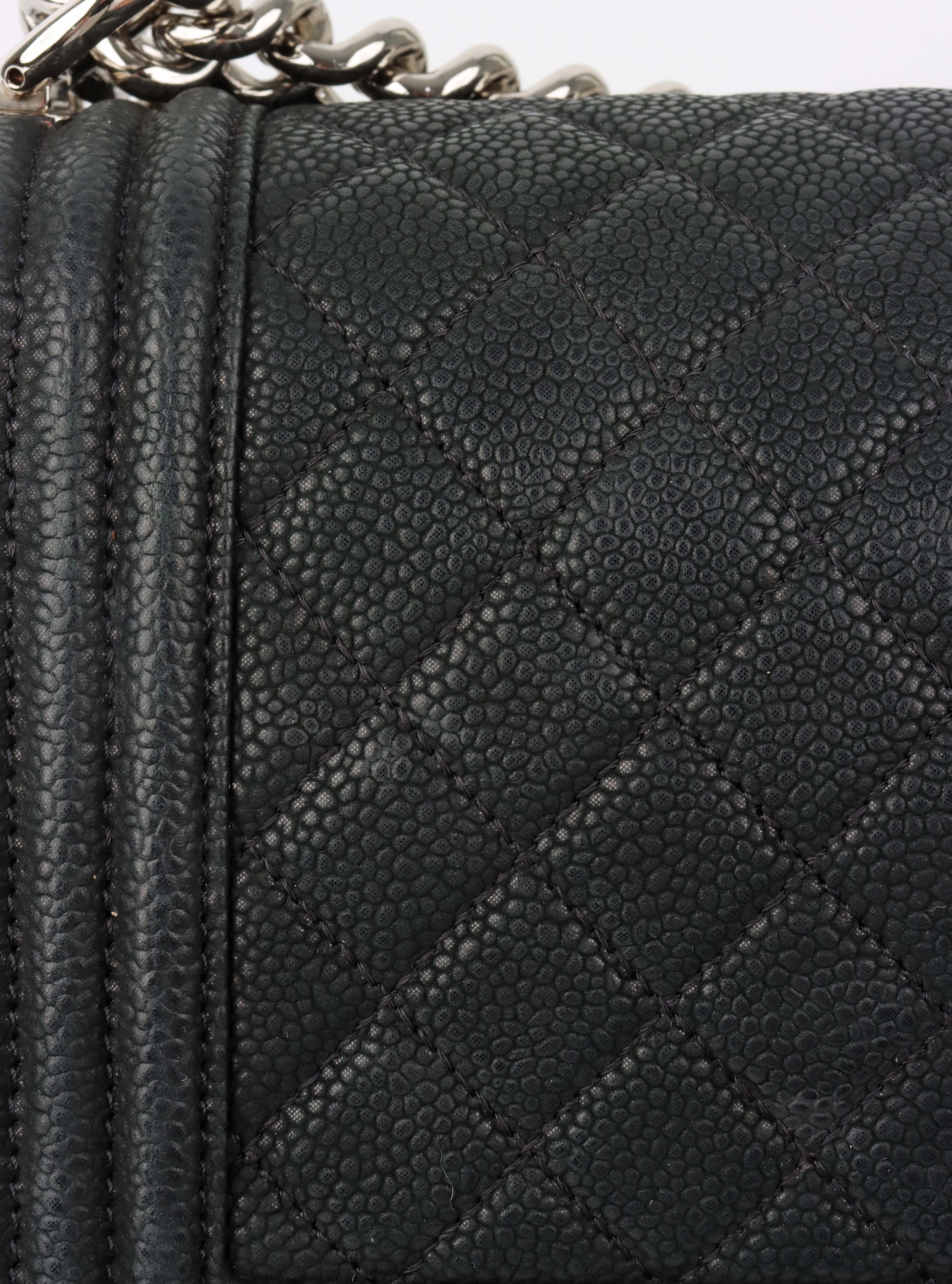 Chanel Black Medium Soft Caviar Boy Bag SHW.