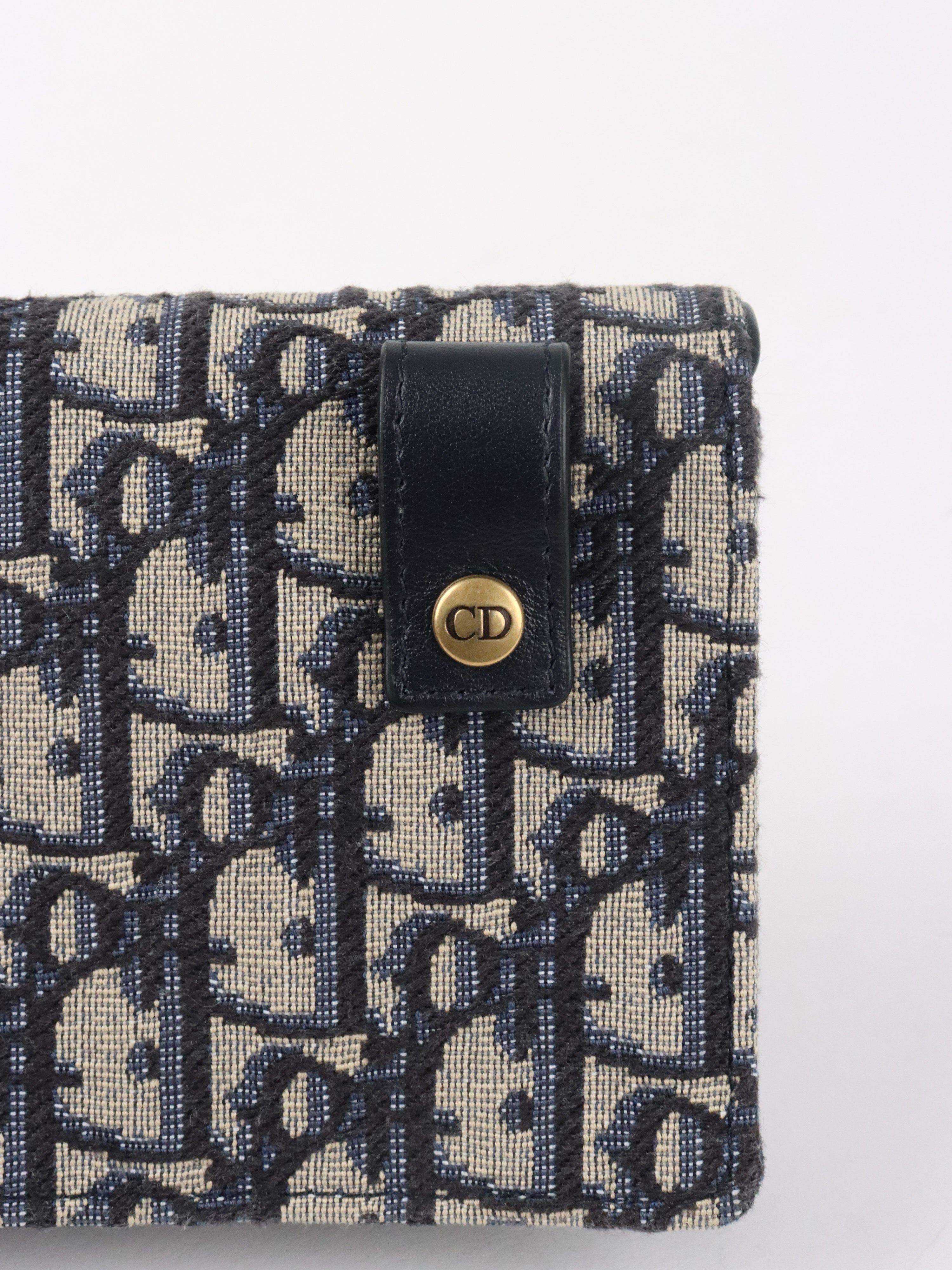 Dior Navy Oblique Saddle Belt Bag