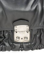 Miu Miu Black Matelasse Nappa Leather Shoulder Bag
