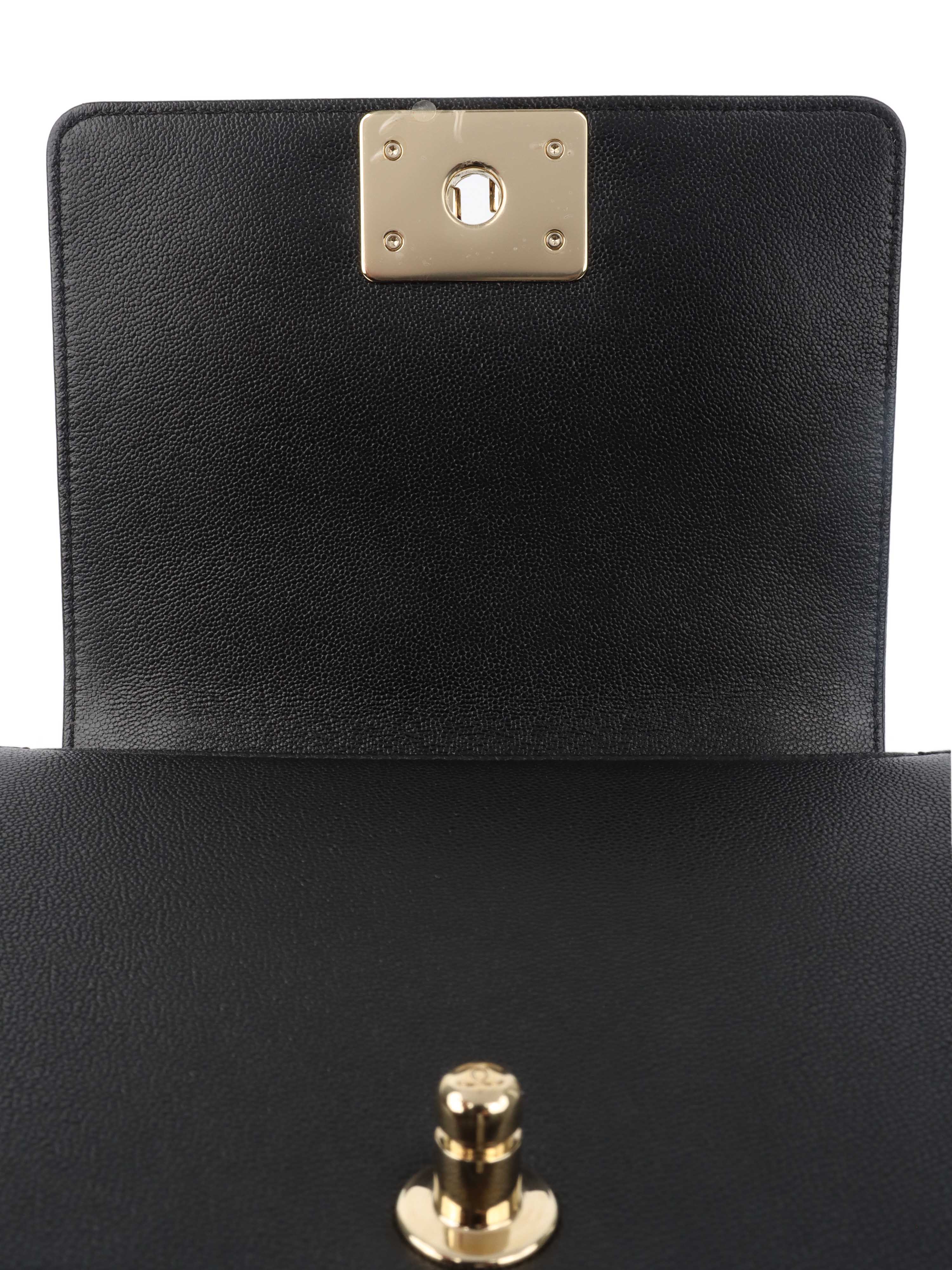 Chanel Black Mini Boy Bag in Calfskin LGHW.